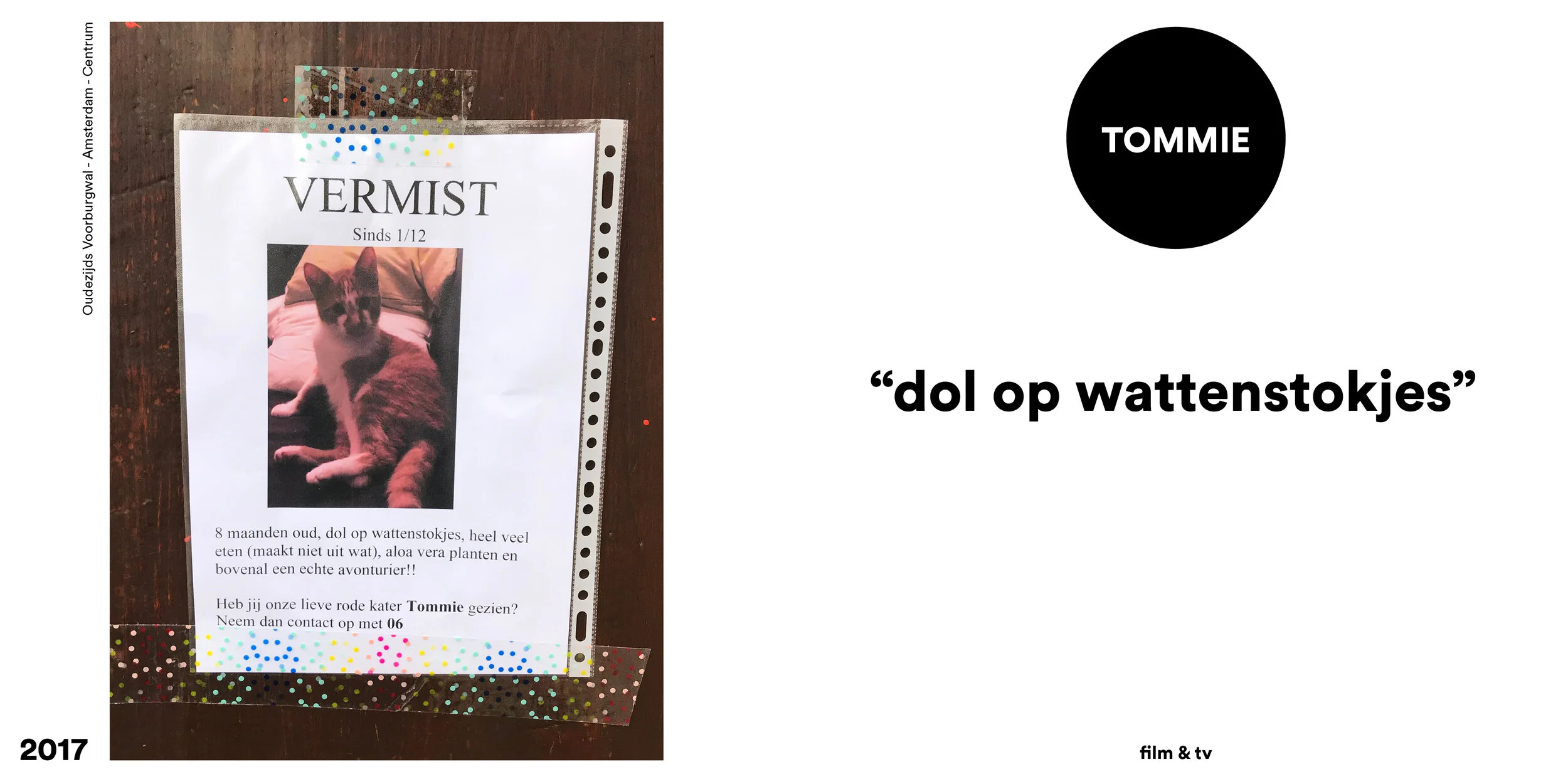 film & tv | 2017 | amsterdam | kat | poezenbriefje | vermist | tommie