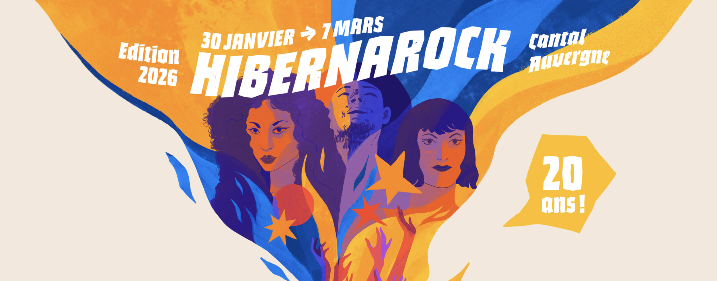 Affiche festival Hibernarock concert musique février 2026 Cantal Auvergne