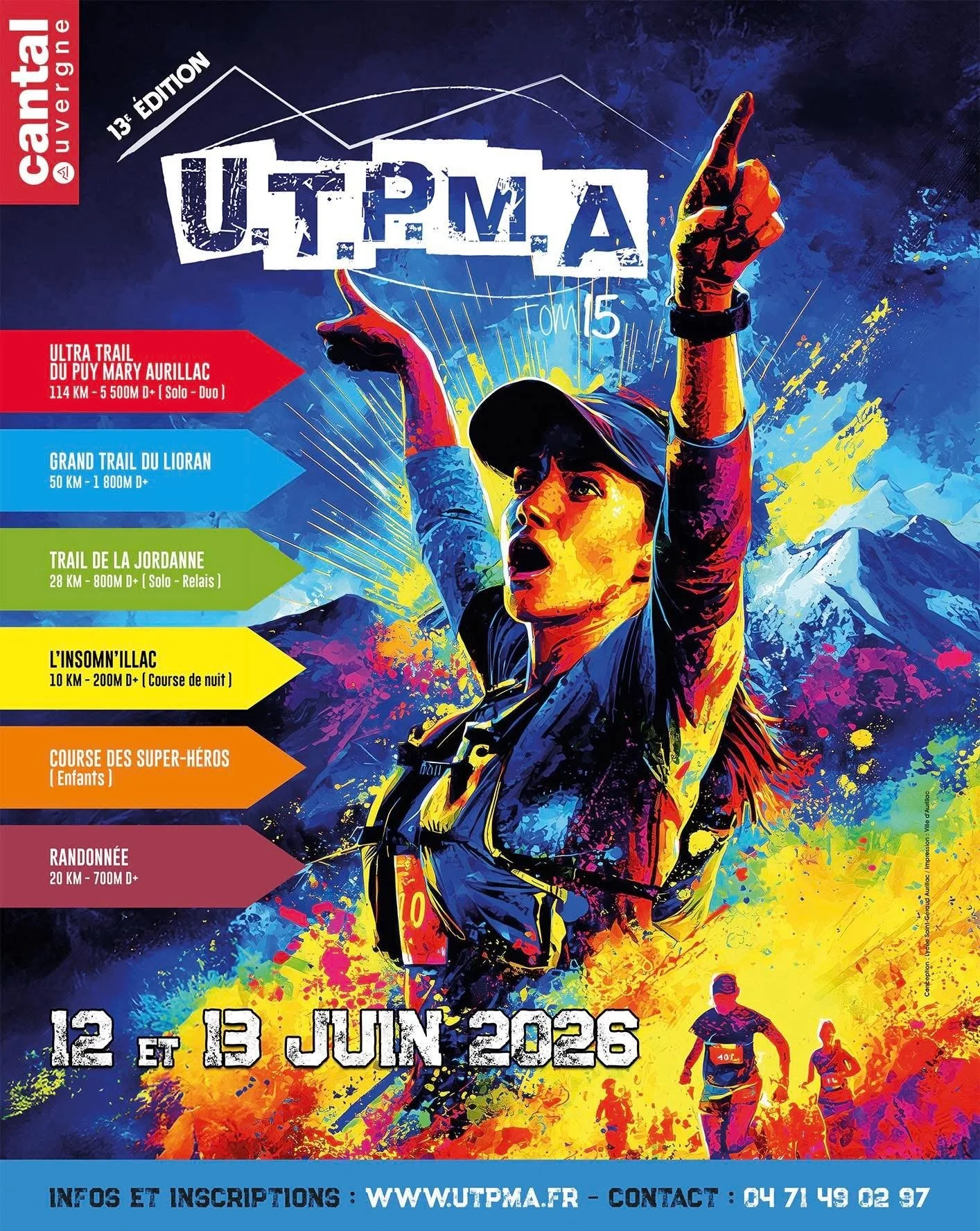 Affiche Trail UTPMA juin 2026 Cantal Auvergne