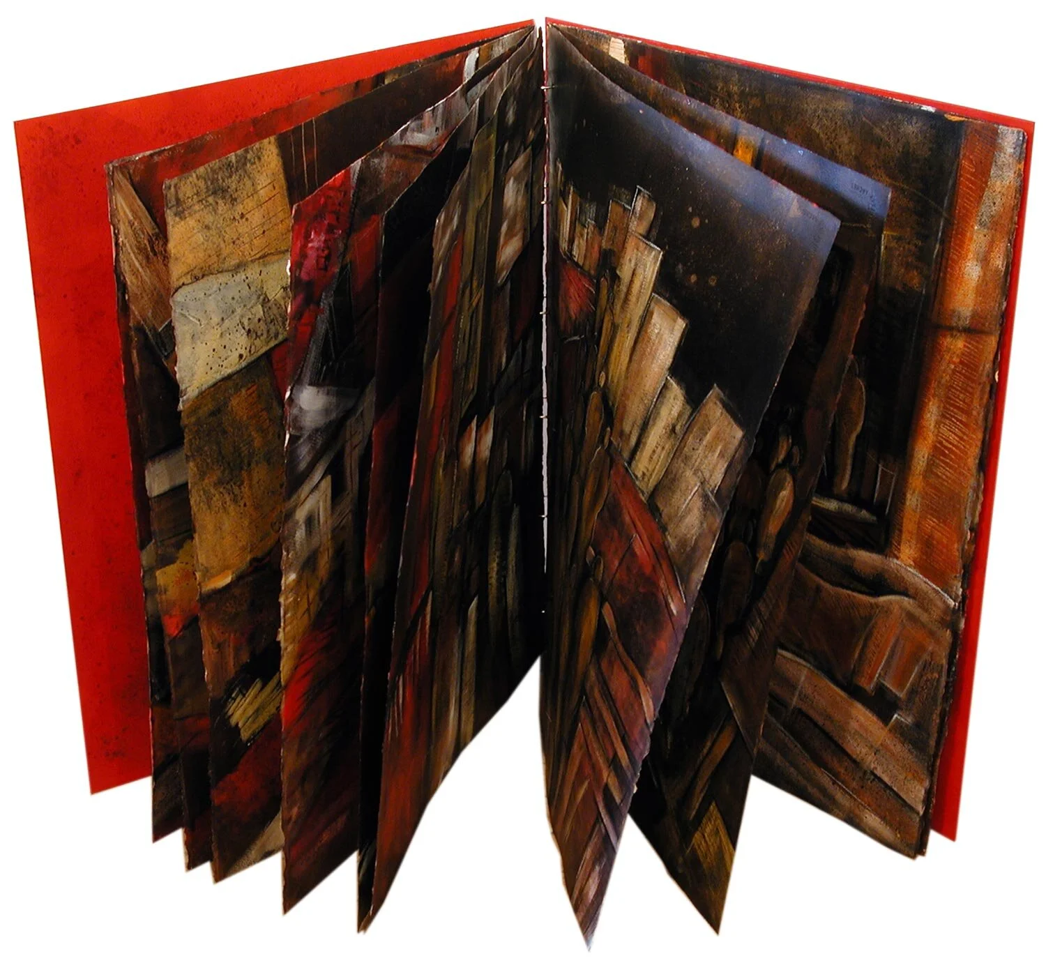 Fugitive FiguresHardcover metal-ring bound book consisting of mixed media paintings on Arches paper. Size: 77x57x2 cm - Unique. For more images click here.