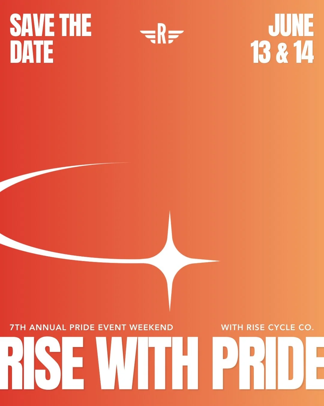 RISE WITH PRIDE 🏳️&zwj;🌈

Mark your calendars for our 7th annual Pride event weekend &mdash; Saturday, June 13th &amp; Sunday, June 14th!💫

Come celebrate movement, inclusivity, and PRIDE with us. More details coming soon &mdash; we can&rsquo;t wa