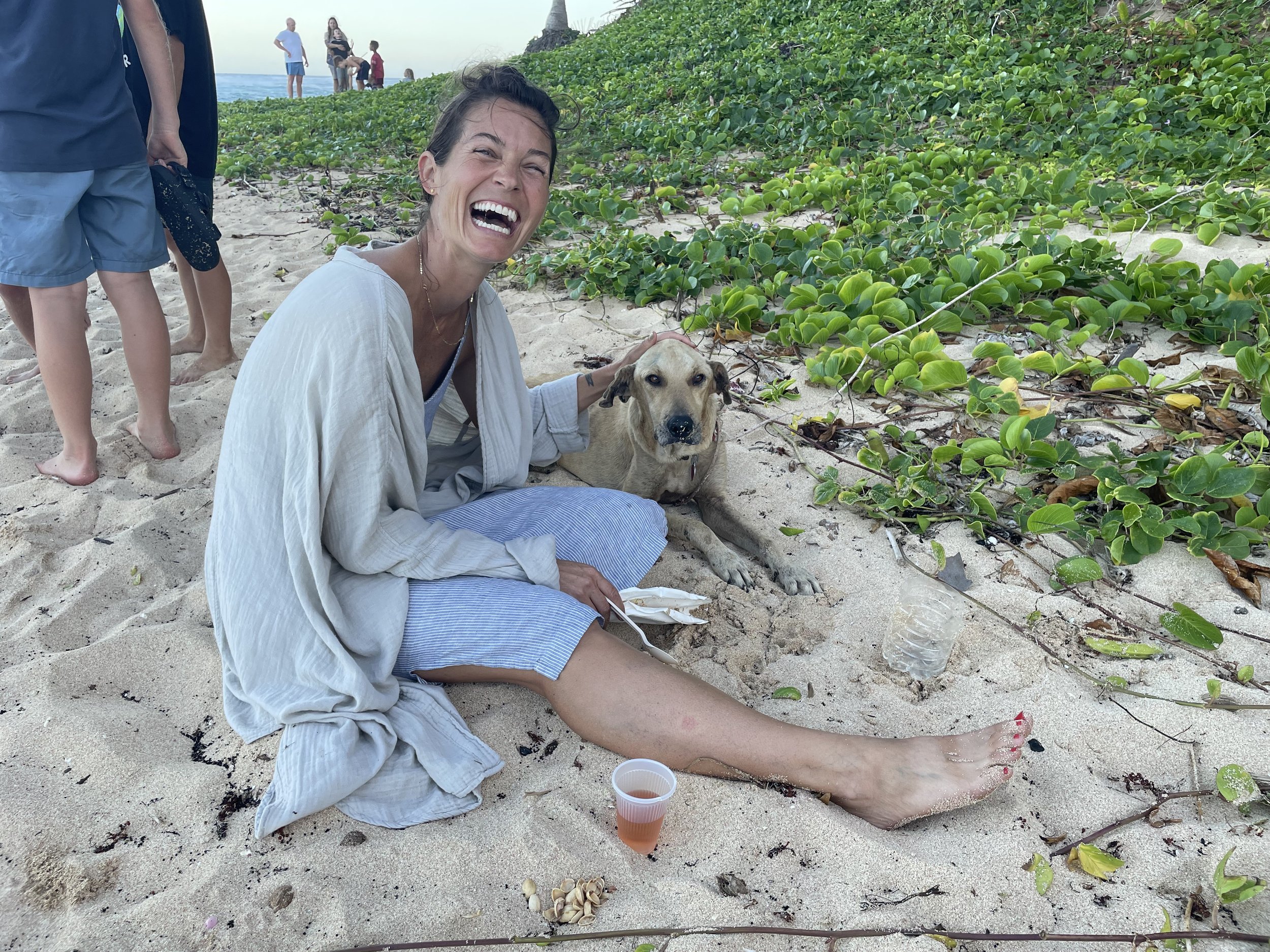 Taryn with another rescued dog, Bob