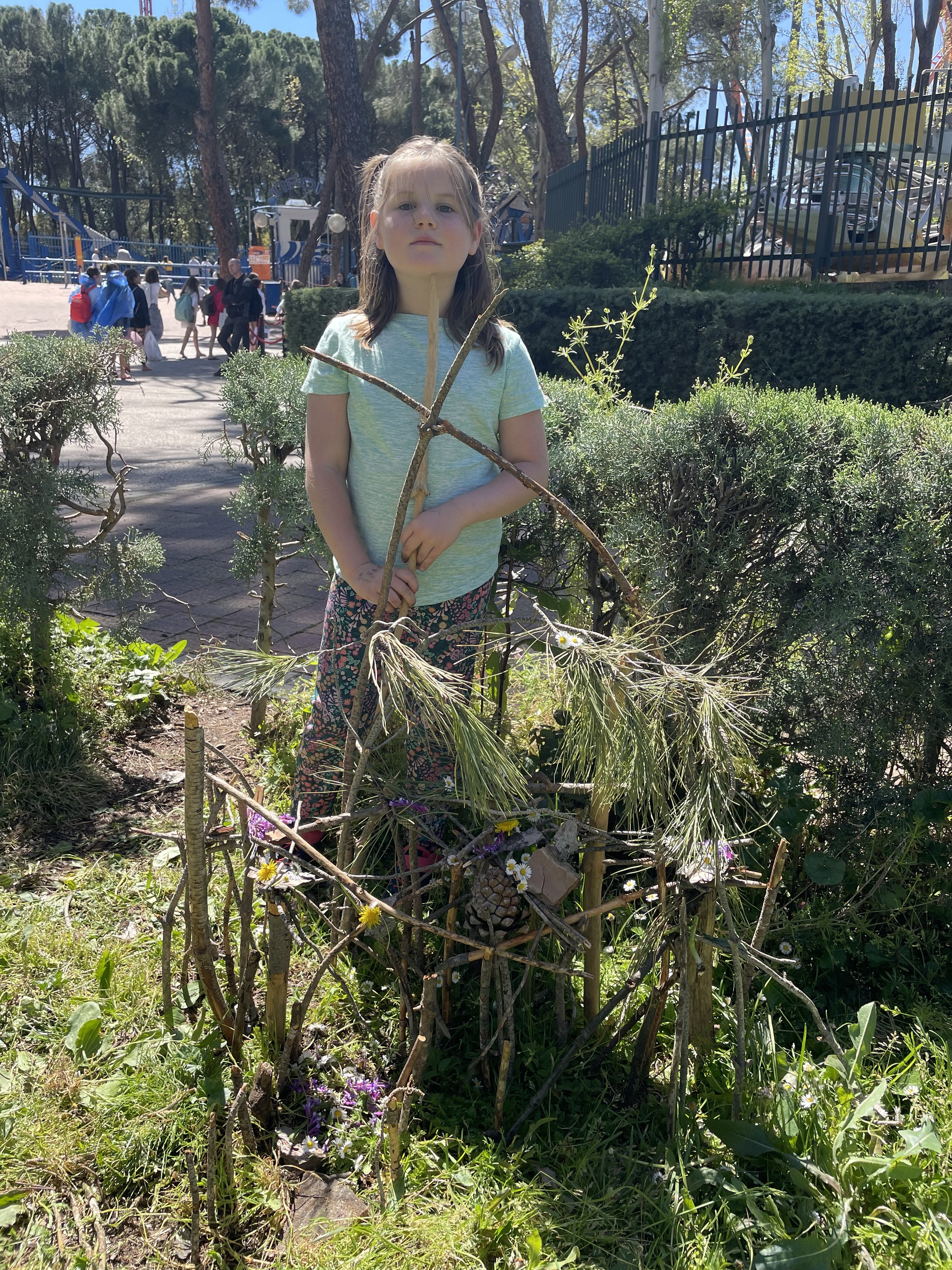 building fairy houses at the parque