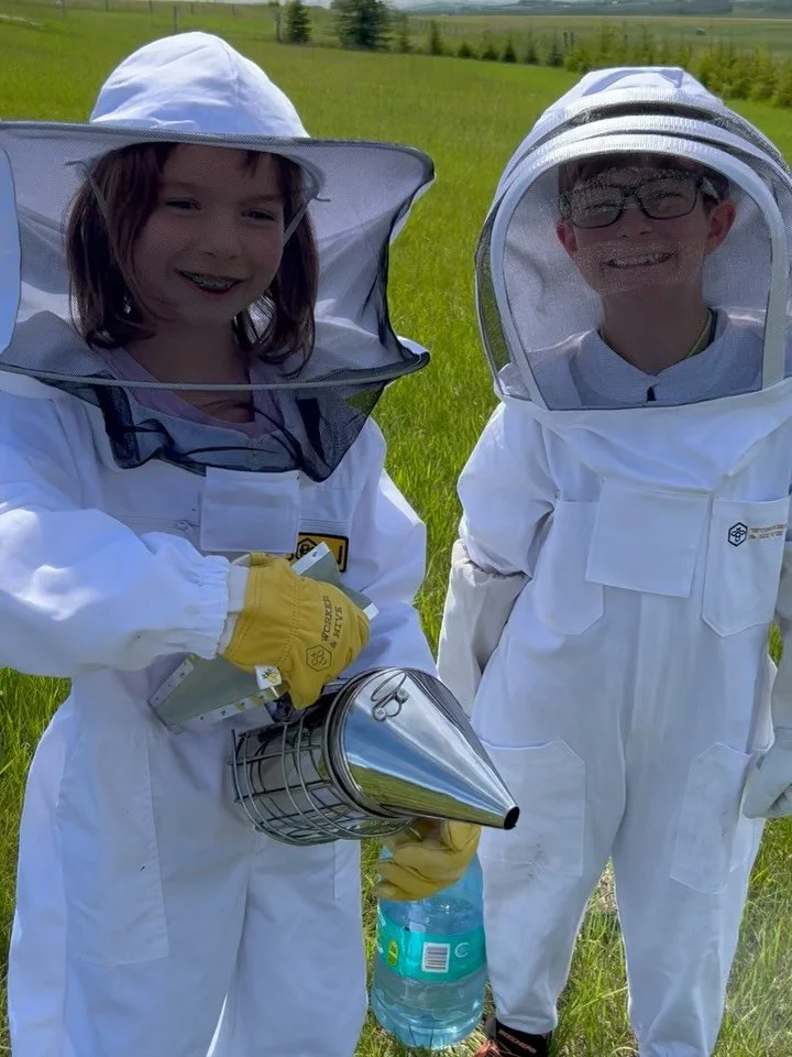 Little beekeepers in the making. 🐝 

Luckily the past two days made for nicer weather to visit the hive. 

During this week&rsquo;s Little Souls Day Camp, the kids have learned about the life cycle of bees, their needs, the basics of beekeeping, hon