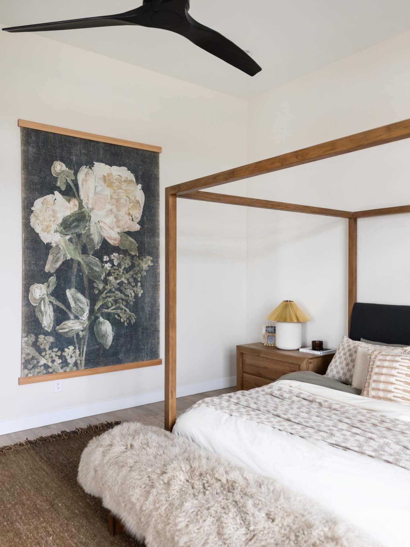 A peek into the bedrooms.
Soft, layered, and designed to feel calm, cozy, and inviting.