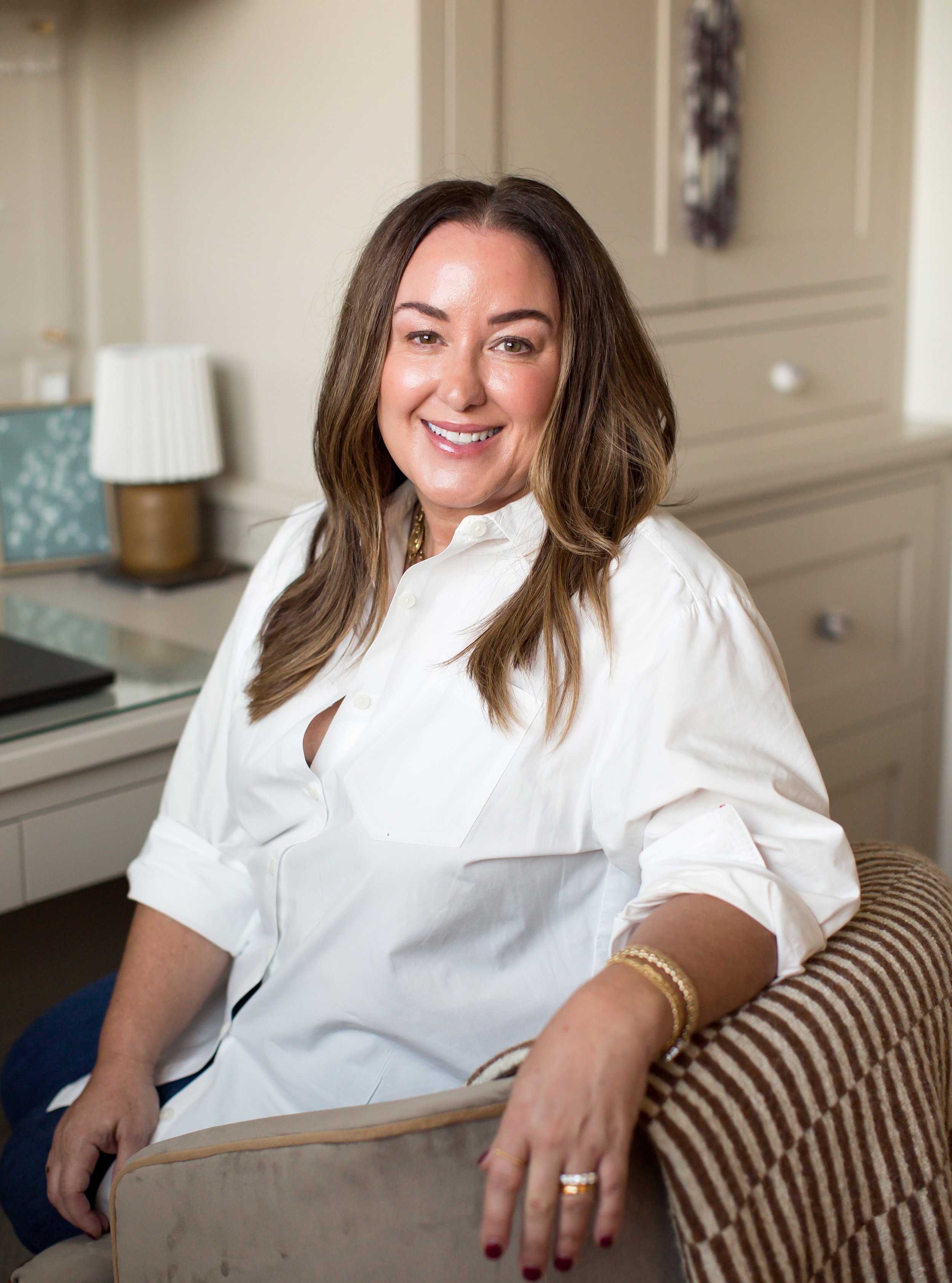 New headshots, plus one very serious coworker. If we haven&rsquo;t met yet, I&rsquo;m Maggie, principal and designer at Studio Lu. I help families across the Twin Cities and beyond create homes that feel calm, personal and built for how they actually