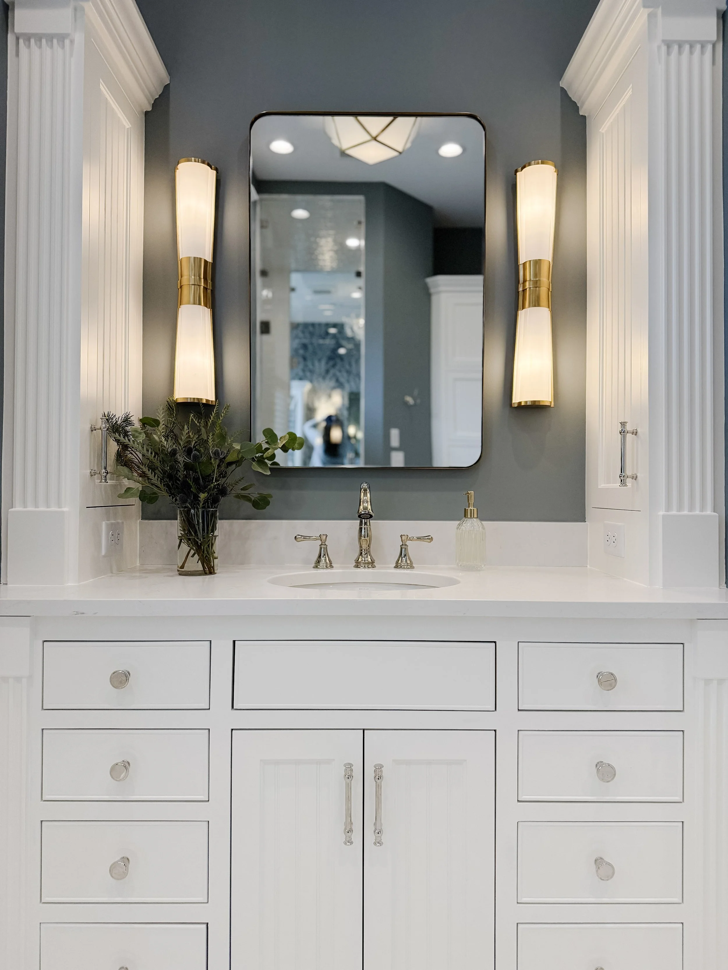 Elegant Lake Minnetonka primary bathroom remodel by Studio Lu