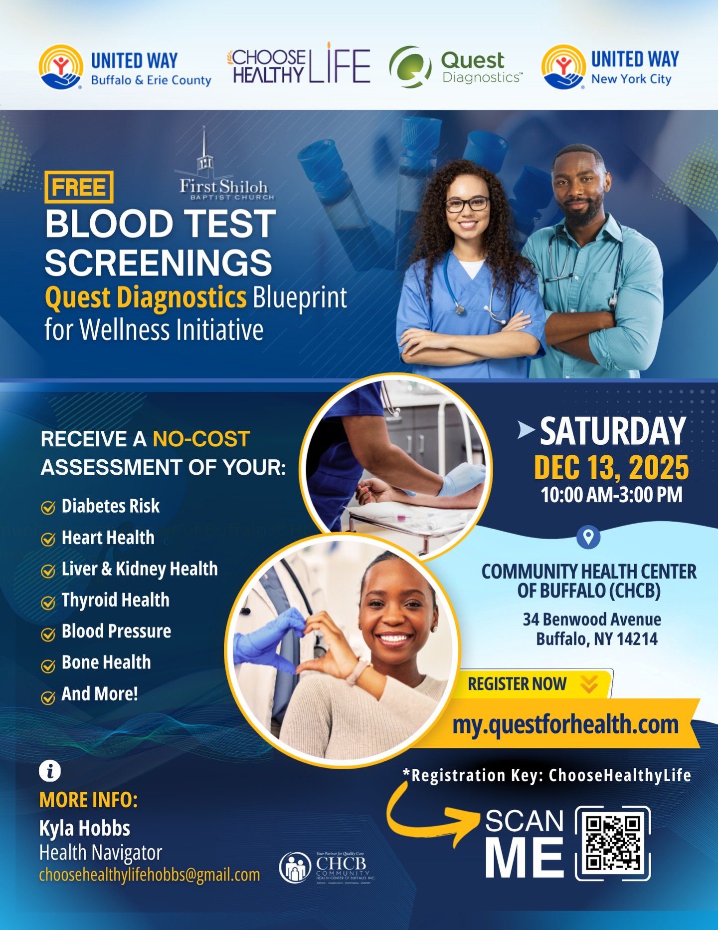 Bridging the gap and building a healthier Buffalo. 💙

Health disparities are real in our city, and we&rsquo;re taking action. That&rsquo;s why we&rsquo;re bringing FREE blood testing directly to the community&mdash;no insurance needed, no barriers, 