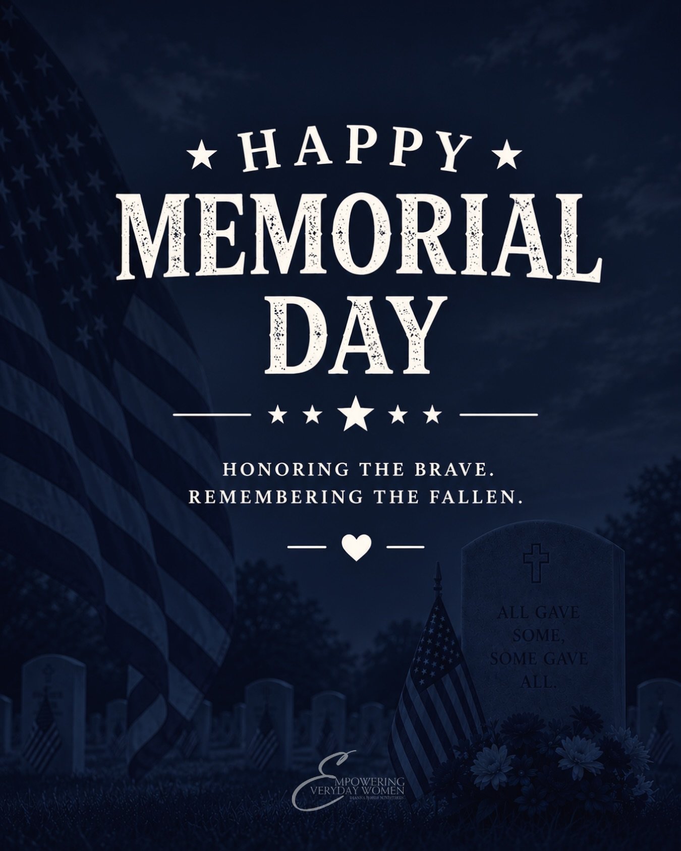 Today we honor the brave women and men who gave their lives in service to our country. Their sacrifice will never be forgotten. 

As we gather with loved ones and enjoy the freedoms we often take for granted, may we also pause to remember those who p