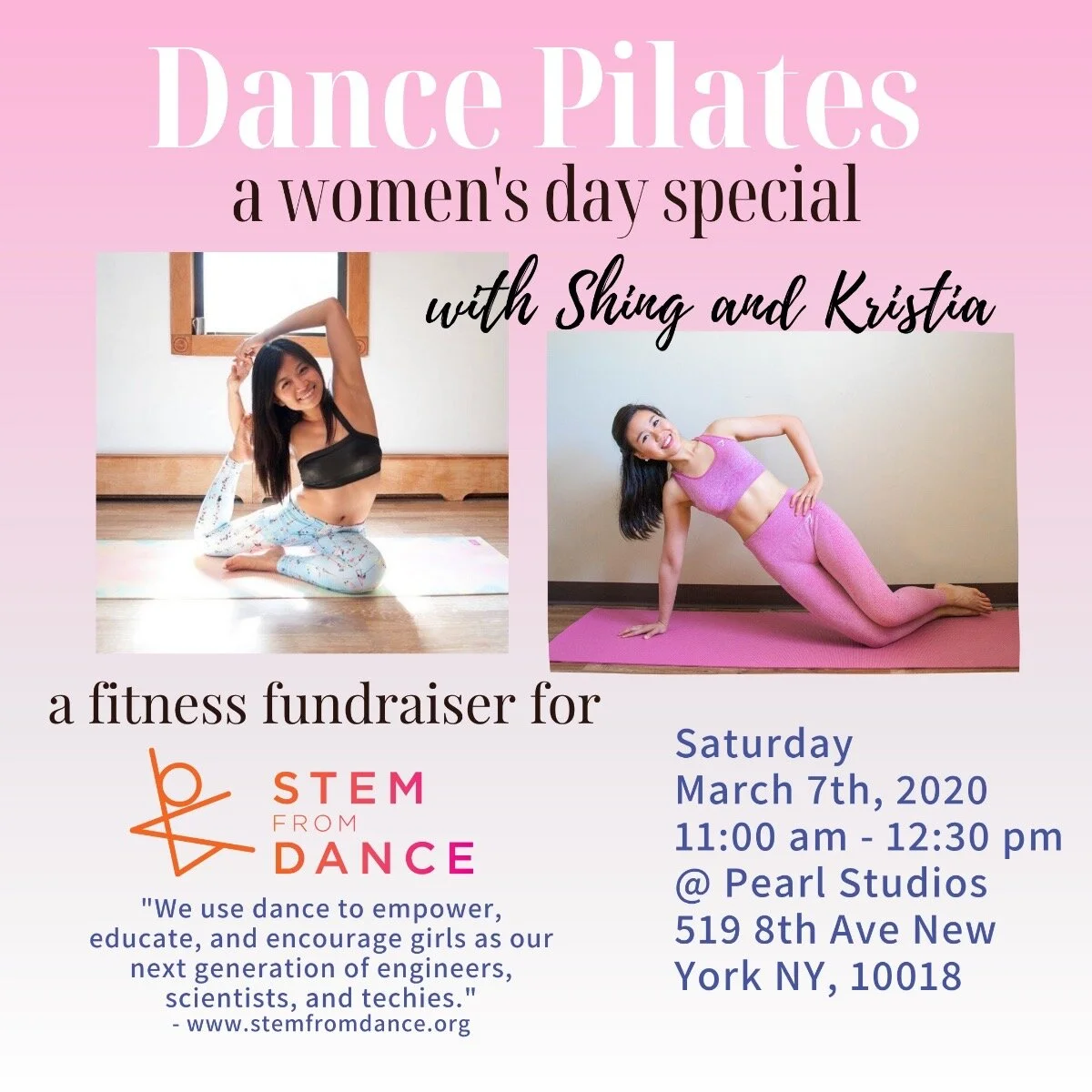 International Women Day Fitness Fundraiser for STEM from Dance