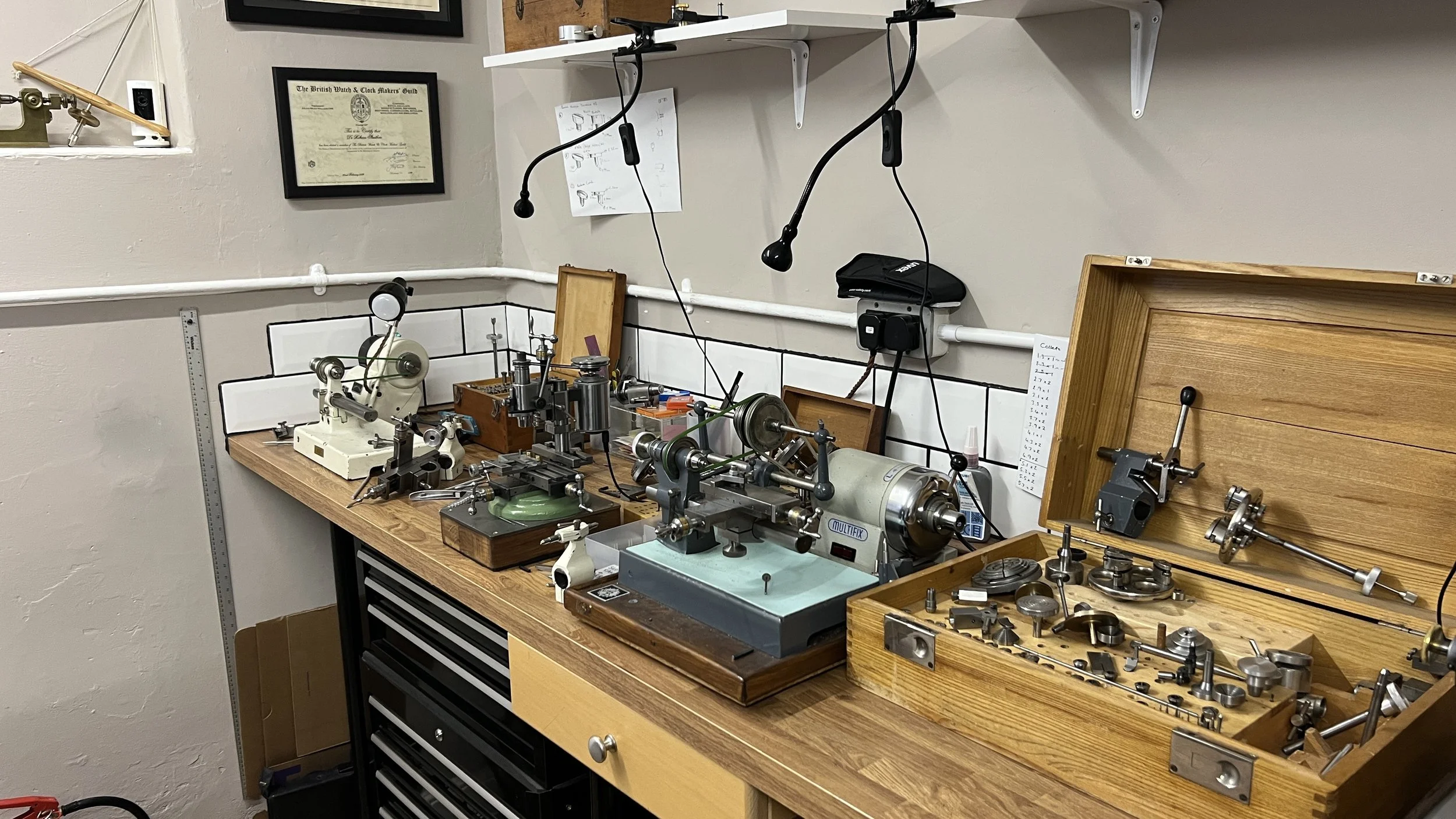Leek, Staffordshire, Dec. 2024, the new location of Struthers Watchmakers-Click green link below