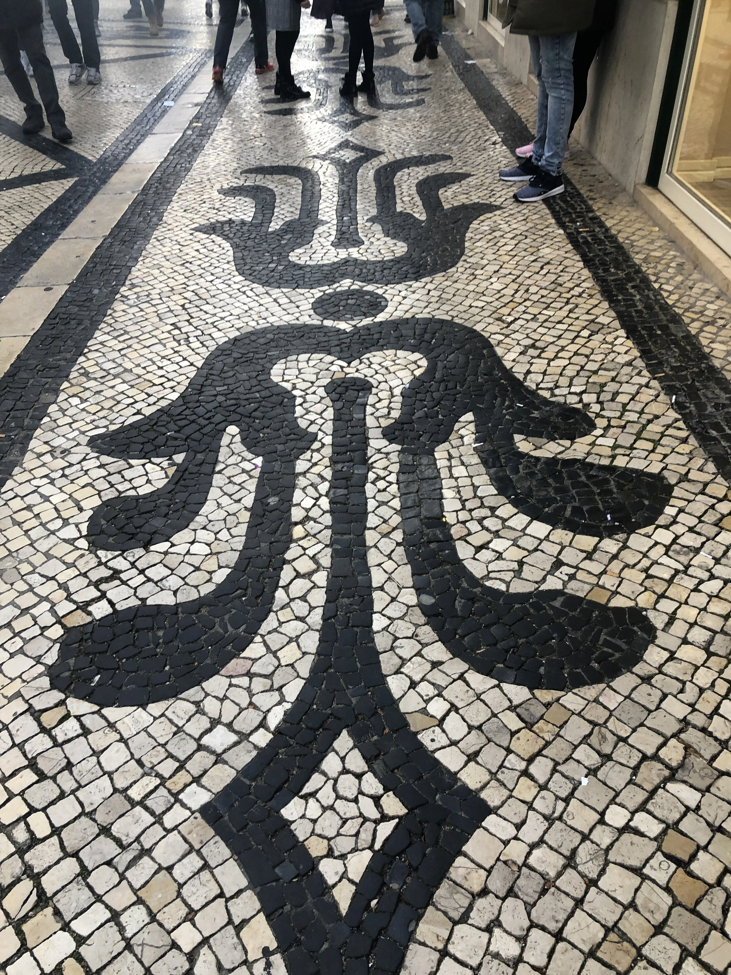 Lisbon footpath cobbles