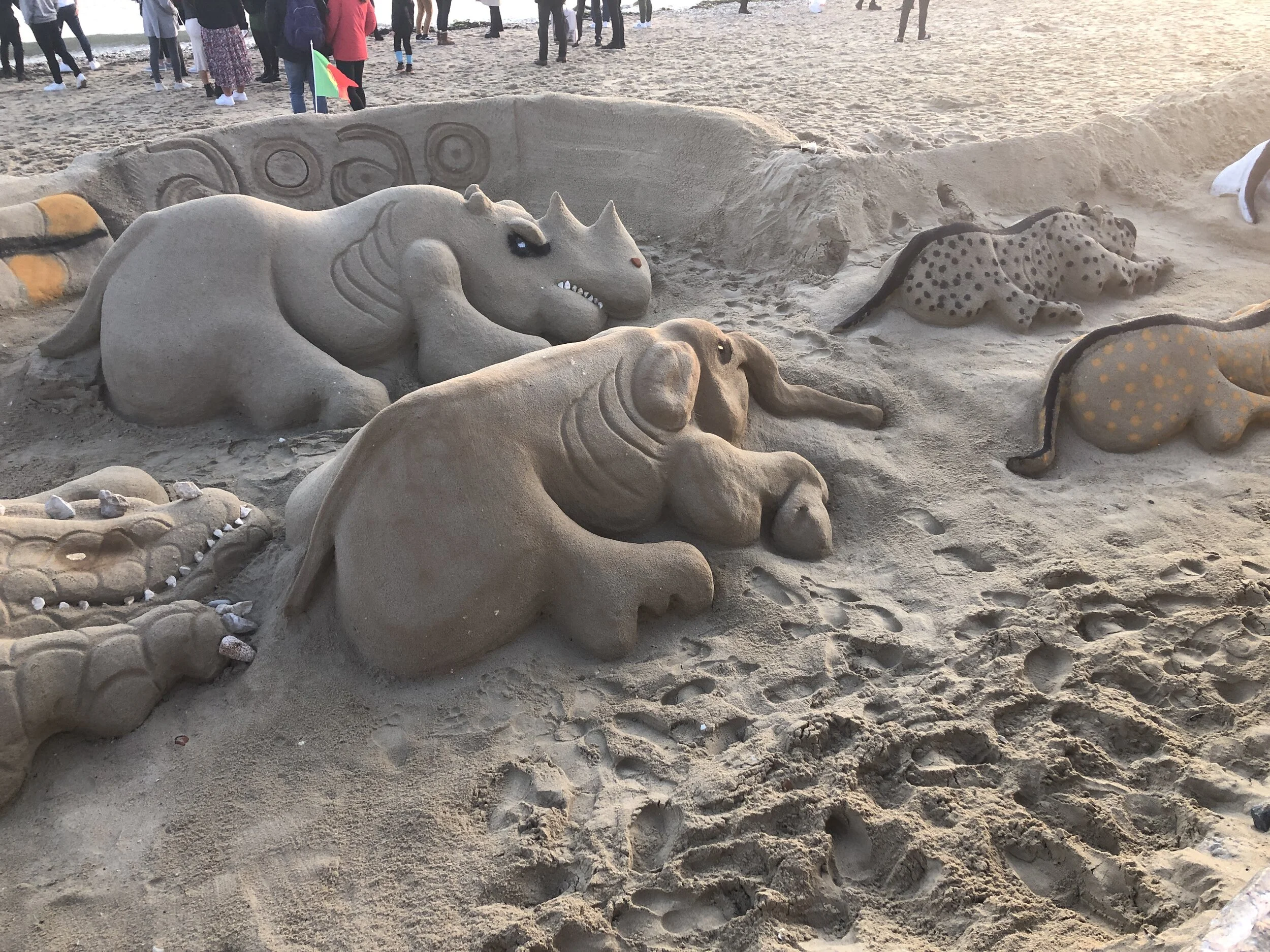 Sand castles on Lisbon beach
