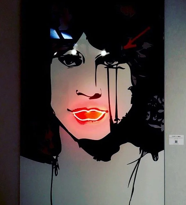 Tribute to #jimmorisson and #martialraysse #neonlights and #aluminum #enamelled 150*100cm #masterpiece s&eacute;lection @salonautomne 2018 #redisthenewblack #contemporaryart#digitalart #mariebcros