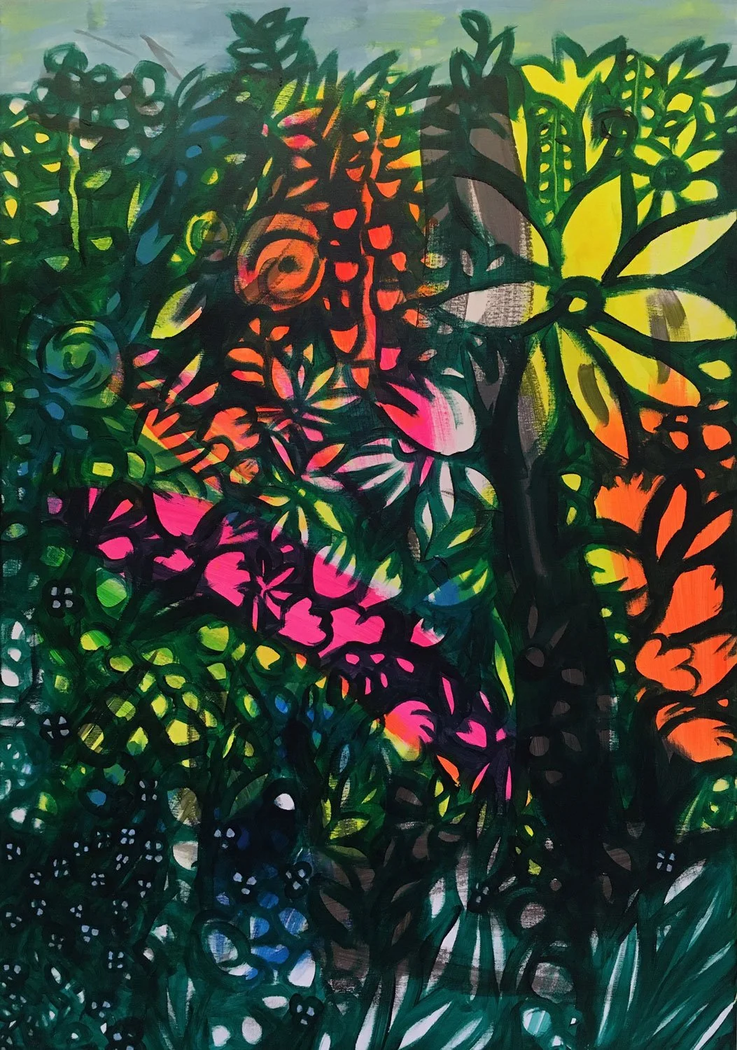 Sommerblumen, 100 x 70 cm, Acryl