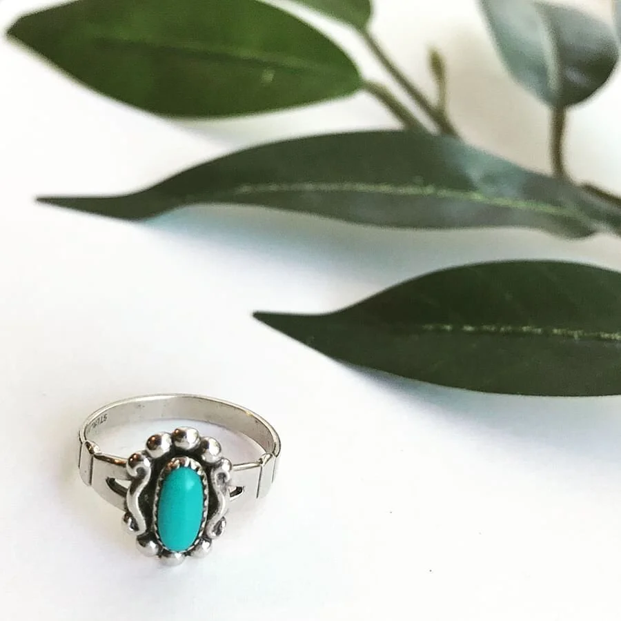 Vintage Silver Turquoise Ring