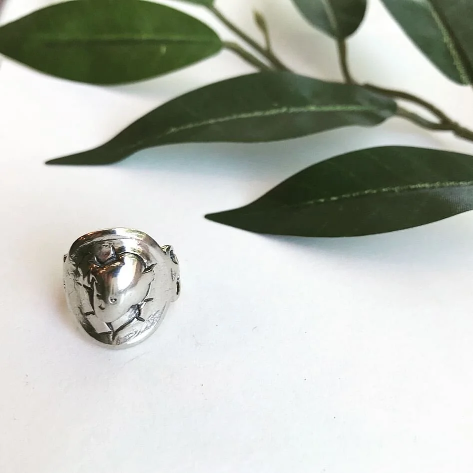 Vintage Silver Ring with Coin