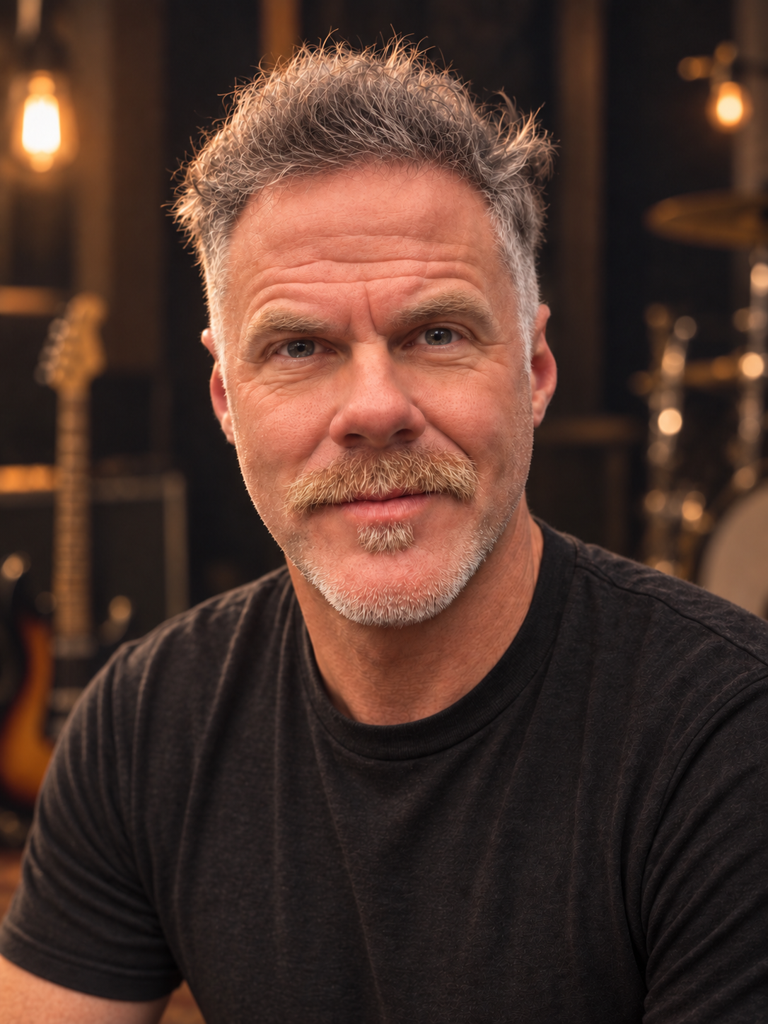 Mark Stuart in a music studio