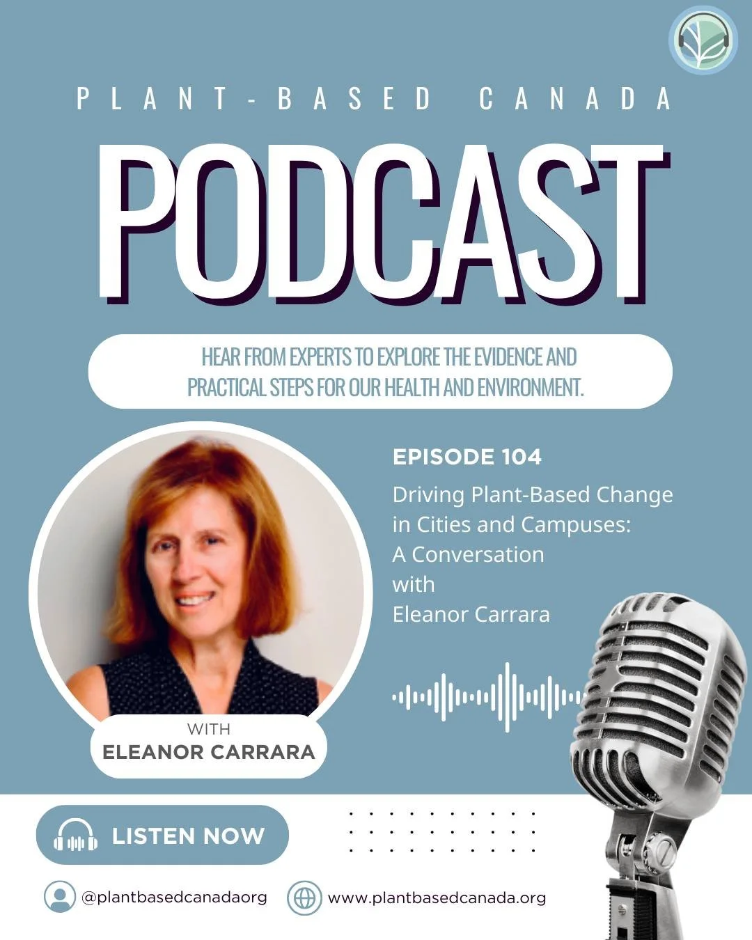 🆕🌱Plant-Based Canada🌱 Podcast episode!

Join us for a chat with Eleanor Carrara, the Founder and President of the Canadian University Initiative and Co-Founder, President, and Board Director of the Plant-Based Cities Movement (PBCM).

At PBCM, tog