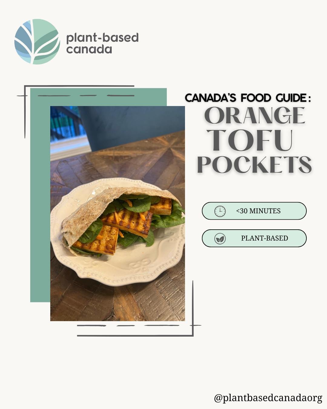 Level up your lunch with these Orange Tofu Pockets, right from the Canada Food Guide website! 🥙✨
.
Why they&rsquo;re a win:
✔ High-protein tofu
✔ Whole-grain pita pockets
✔ Bright, colourful veggies
✔ Budget-friendly ingredients
.
Tofu perks:
-Rich 