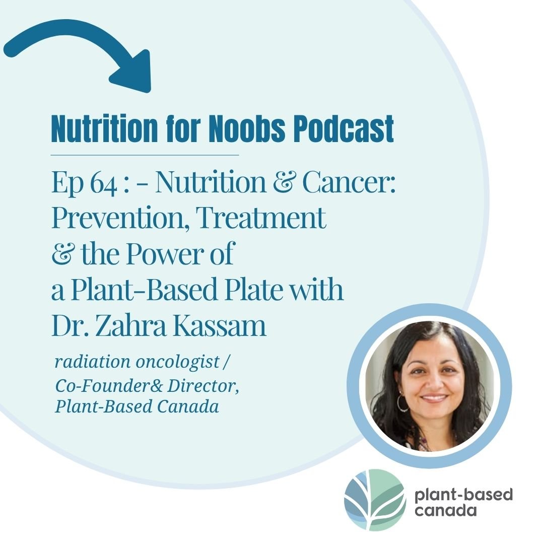 Check out this new podcast episode with Plant-Based Canada&rsquo;s Director, Dr. Zahra Kassam. 
.
Zahra joined the team at the &ldquo;Nutrition for Noobs Podcast&rdquo; on Episode 64. 
. 
They talked about Nutrition and Cancer prevention, treatment a