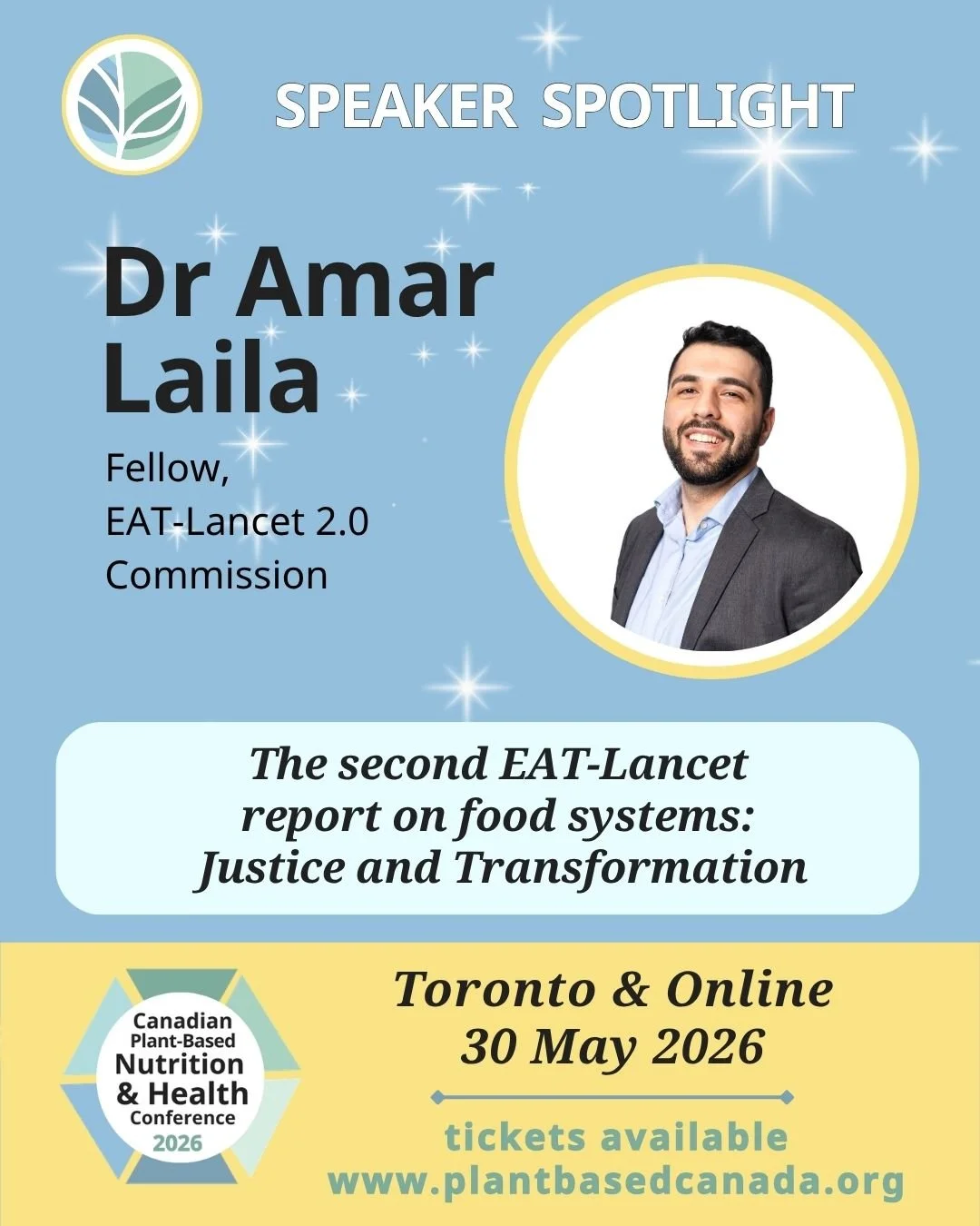 Meet Keynote speaker Dr. Amar Laila. 
.
He&rsquo;ll be presenting The second EAT-Lancet report on food systems: Justice and Transformation.
. 
Attend from anywhere and throughout Canada with our interactive online access: 
https://my.linkpod.site/202