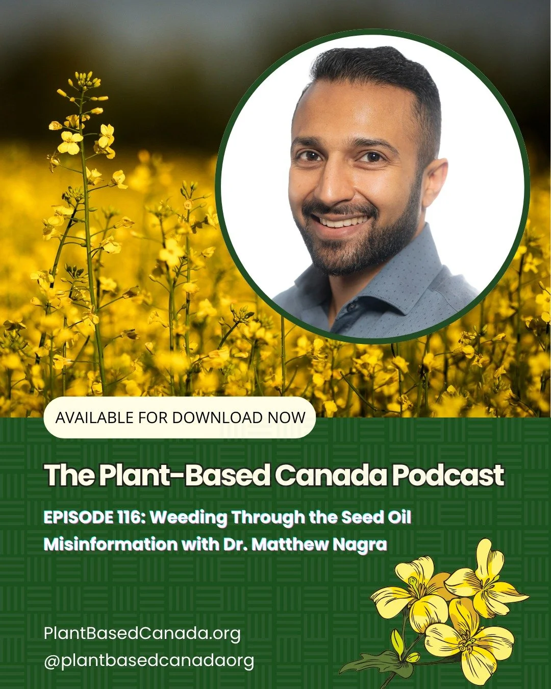 Dr. Matthew Nagra makes his fourth appearance on the Plant-Based Canada Podcast. And this time he&rsquo;s laser-focused on the social media-driven controversy around seed oils.

@dr.matthewnagra and his team put in the hours and reviewed the science 