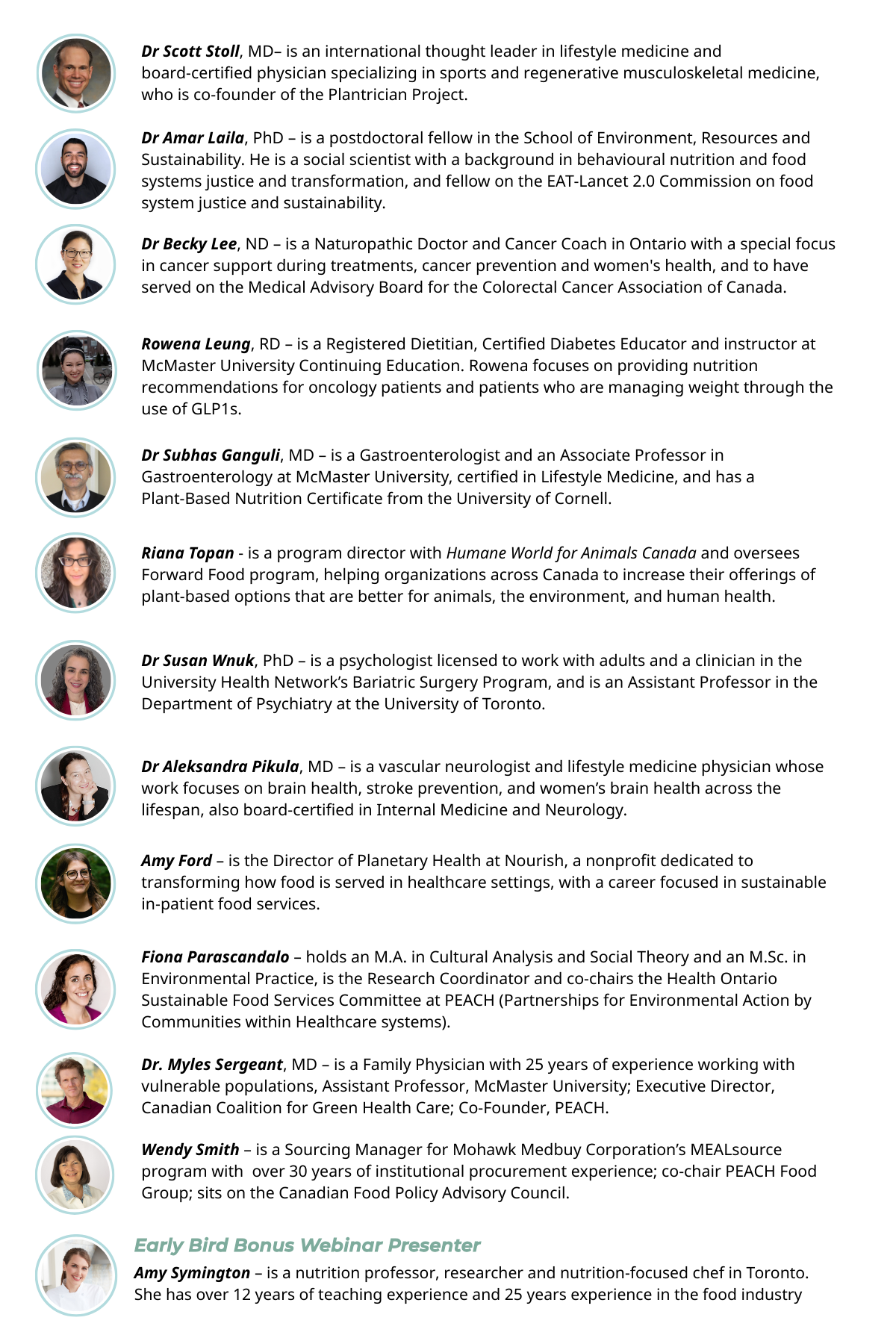 Speakers bios download available below