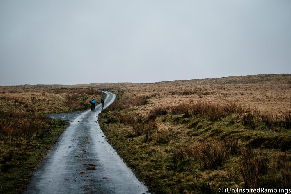 Welsh Ride Thing 2017 Wales Bikepacking Mist Two Riders on Winding Road