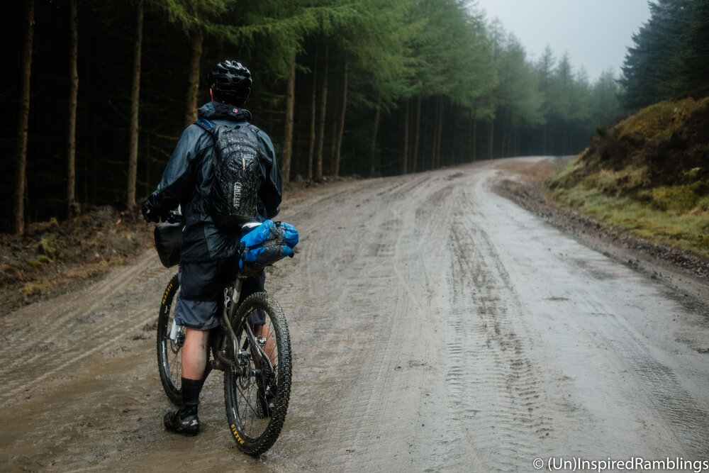 Welsh Ride Thing 2017 Wales Bikepacking Rider Resting Muddy Track