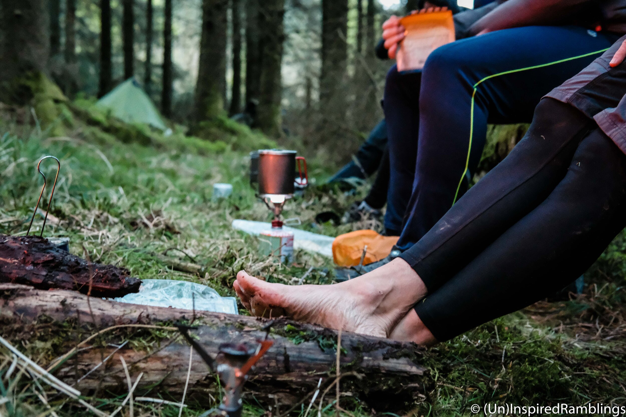 Welsh Ride Thing 2017 Wales Bikepacking Forest Camp Drying Feet