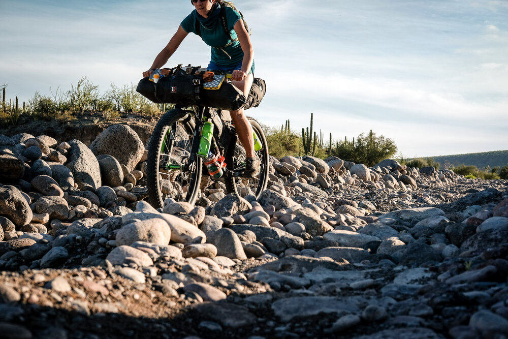 Bikepacking Baja California Mexico Rock Stream Bed Baja Divide