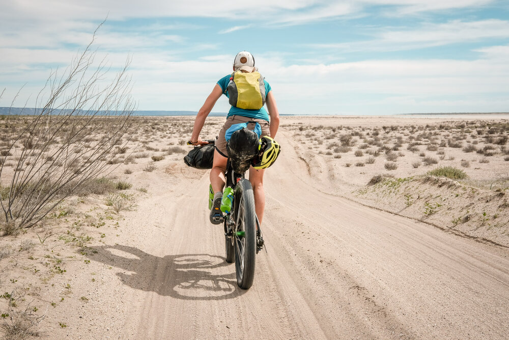 Bikepacking Baja California Mexico Sand Flats Beach Girl Baja Divide