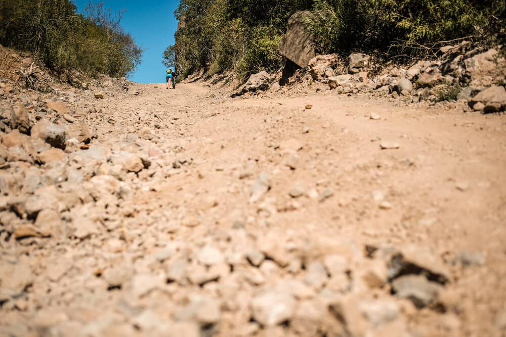 Bikepacking Baja Divide Mexico Desert Steep Rocky Track Pushing