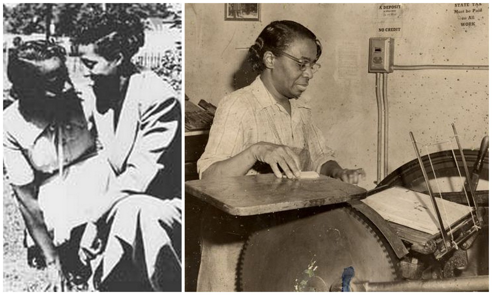 Ruth Ellis With Ceciline “Babe” Franklin on the Left, Ruth Ellis at her Printing Press.jpeg