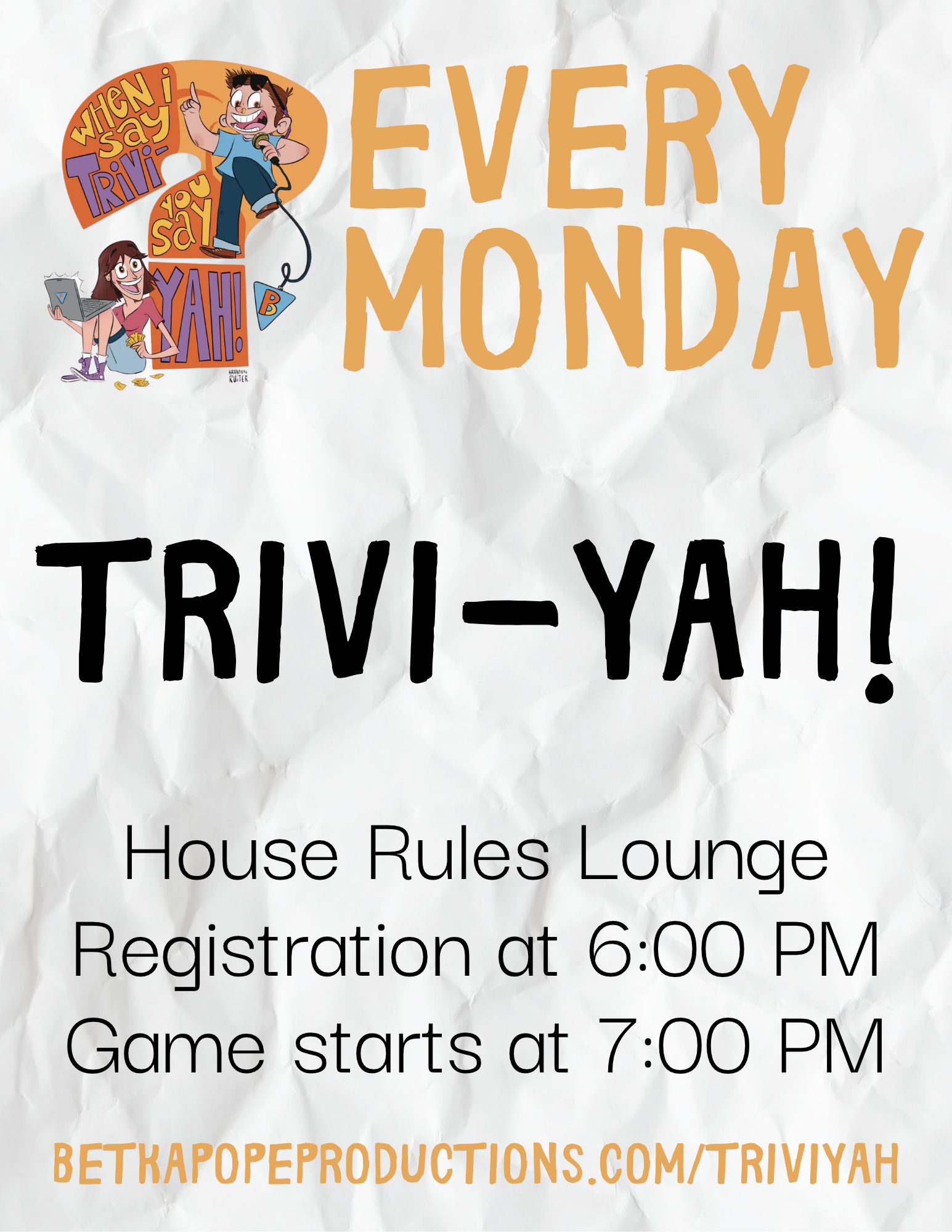 Free Trivi-YAH at House Rules Lounge