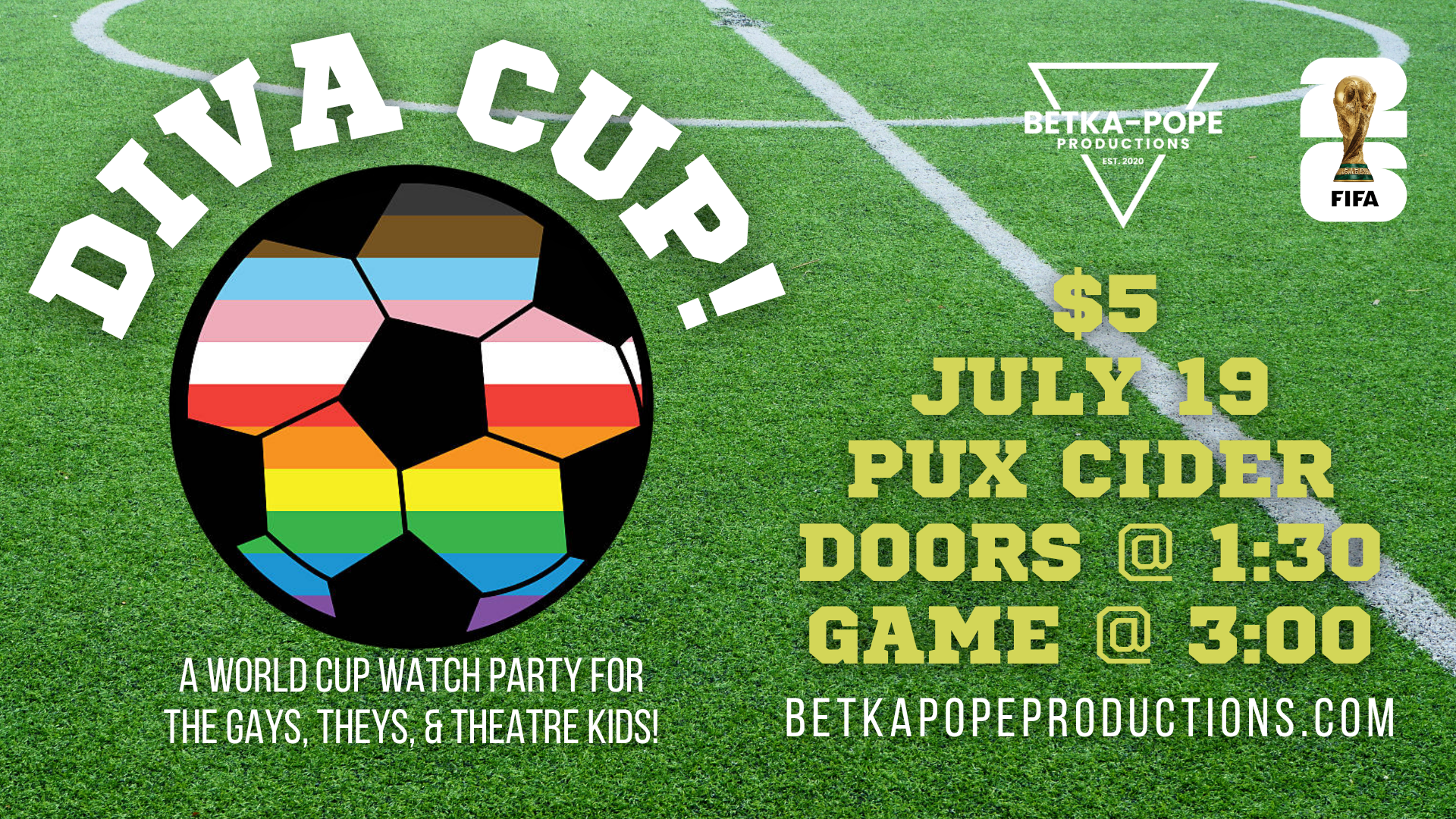 Diva Cup: A World Cup Watch Party For The Gays, Theys, and Theatre Kids!