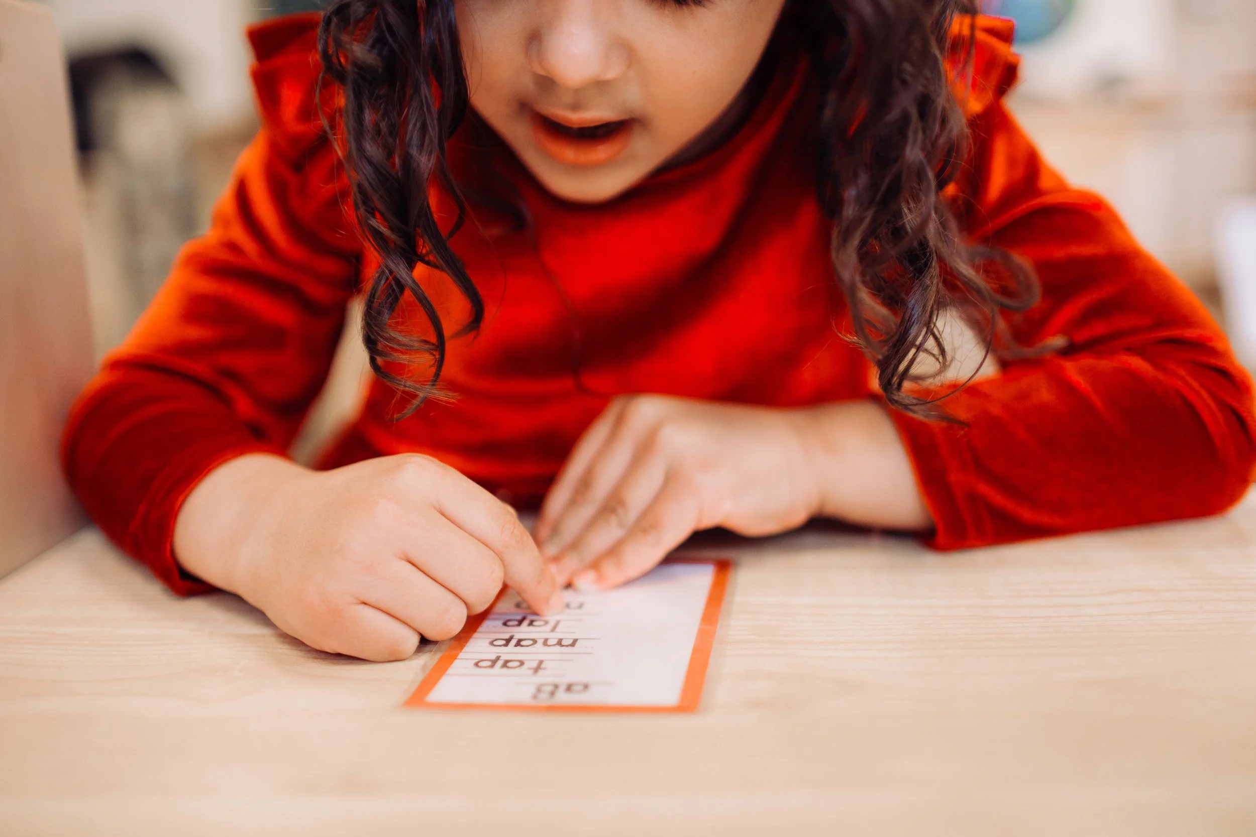 Student reads phonetic words