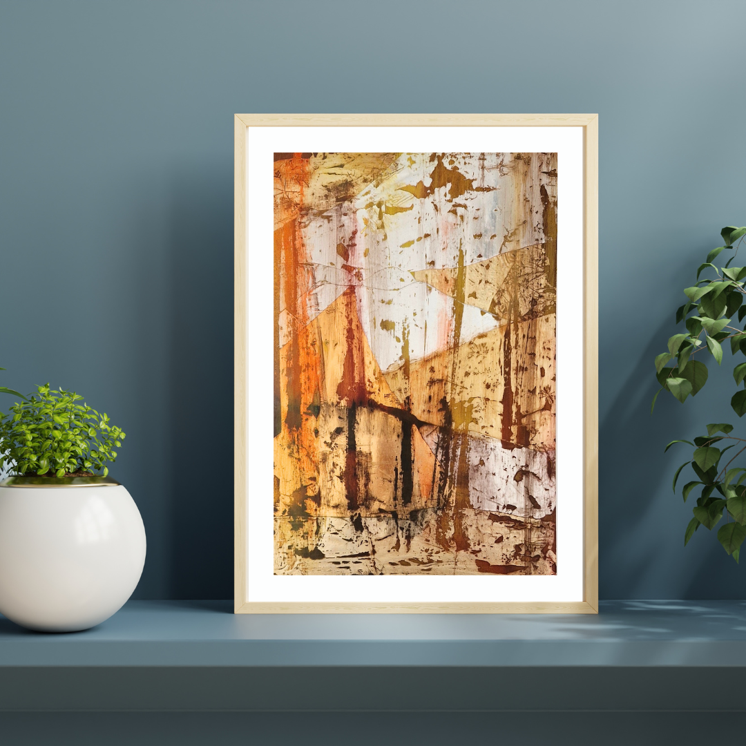 A3 artwork in wooden frame