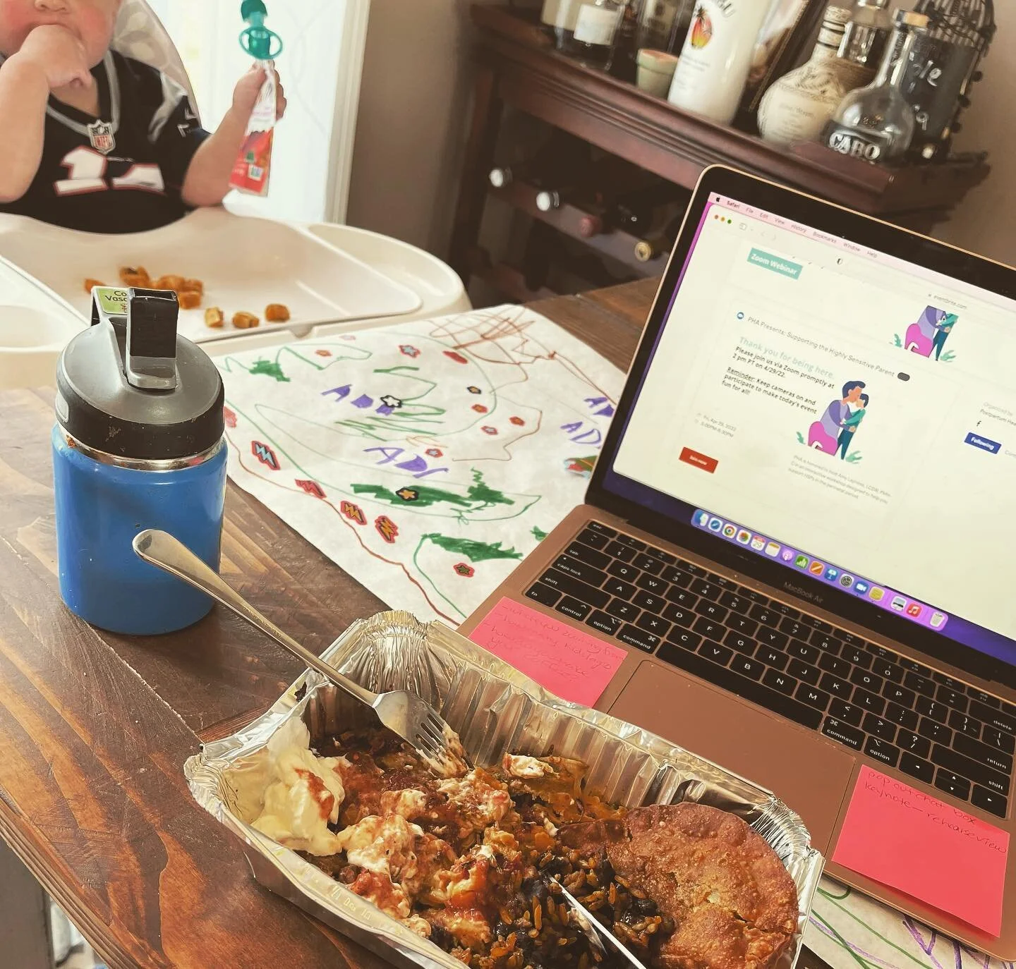 POV: a therapist who is a mom, it&rsquo;s dinnertime on the east coast, and loves Mexican leftovers 😂 For real though, tonight&rsquo;s workshop on how to support the Highly Sensitive Parent was 💯 worth the multi-tasking during dinner bath and bedti