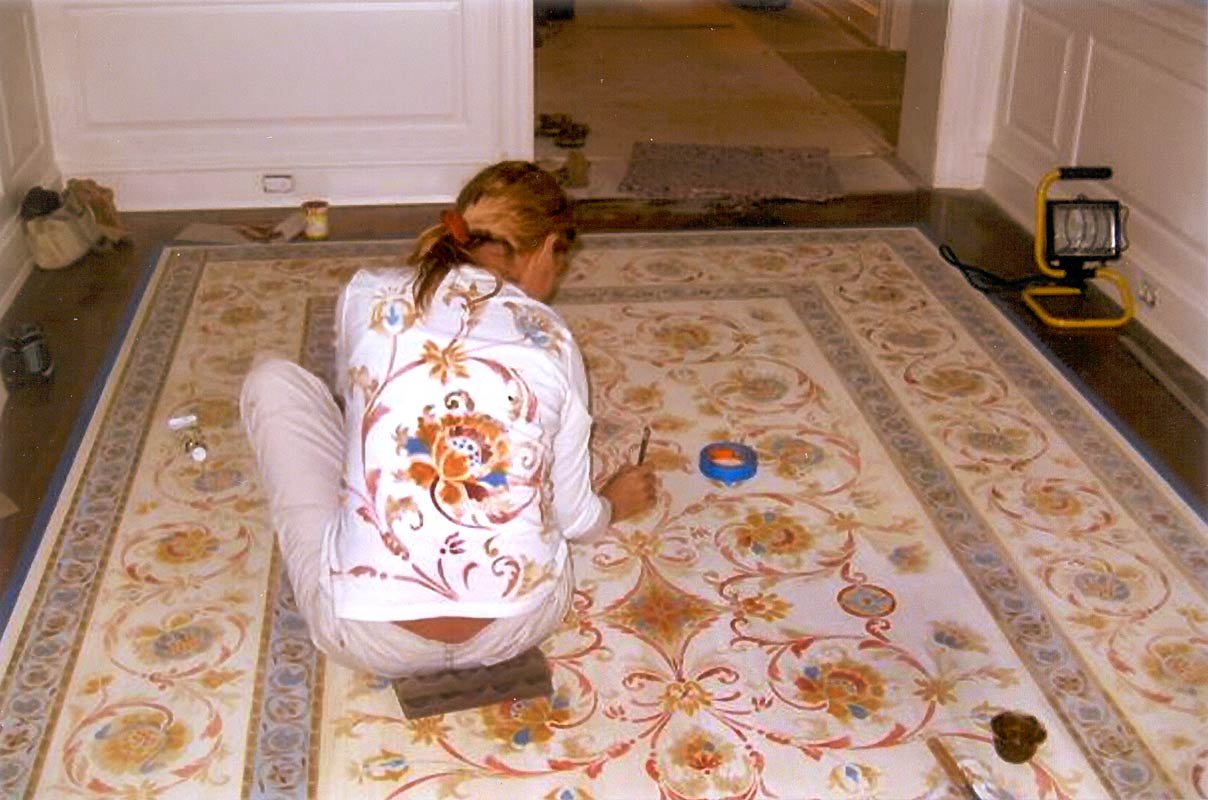 Trompe L'oeil Floor Mural by Henriett Michel
