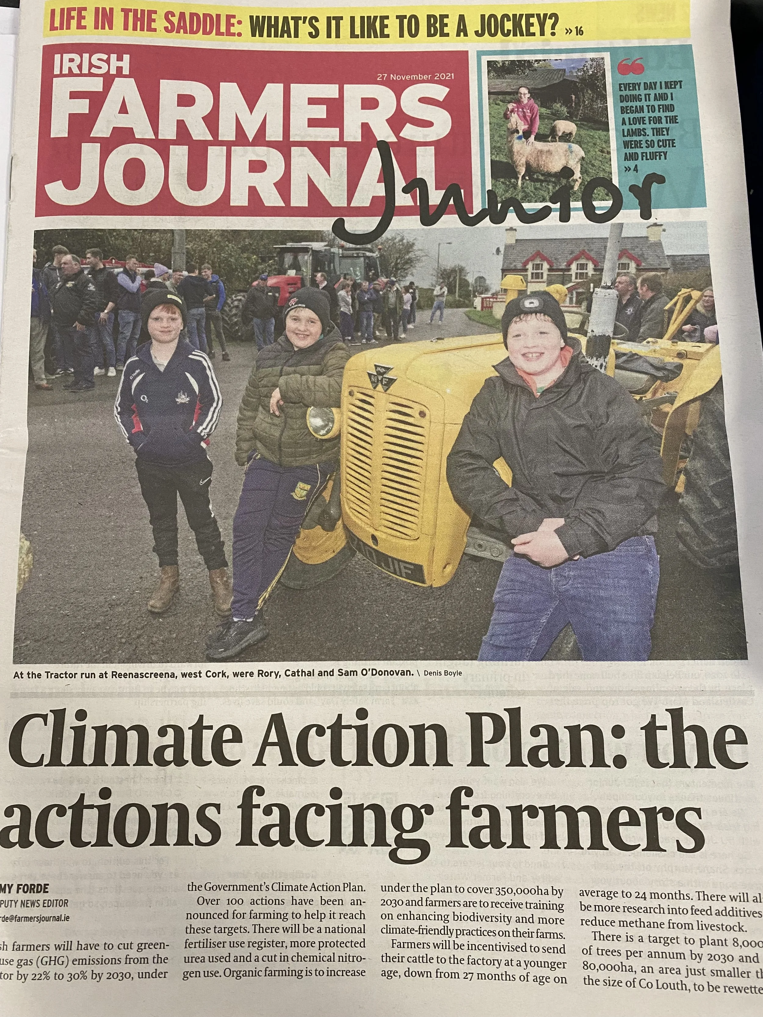 Cathal features on the Farmers Journal Junior