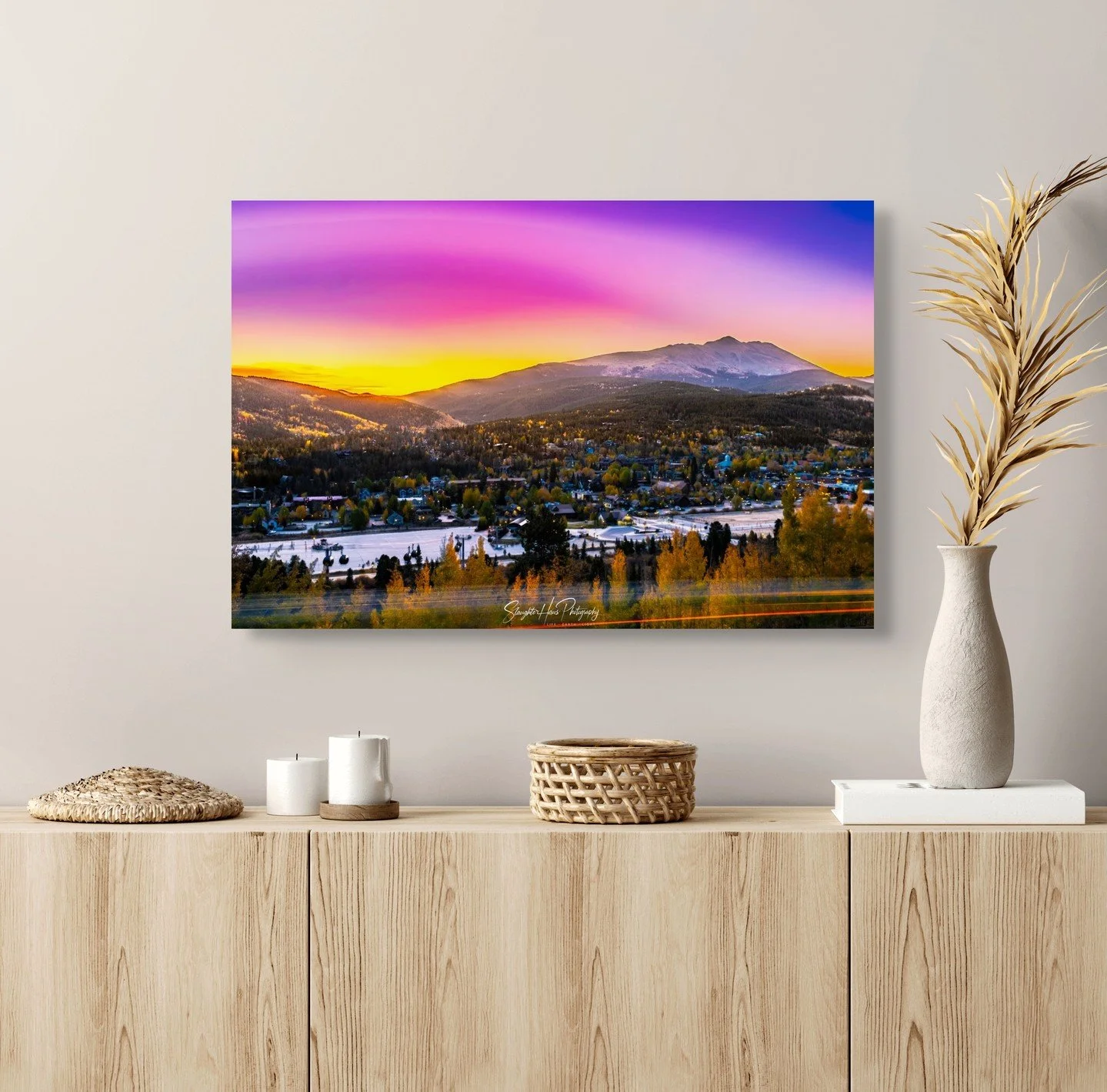 Bring mountain sunrise vibes home with 'Baldy Awakens.' This 20x30 canvas captures Breckenridge at its most colorful&mdash;perfect for anyone who loves a bold landscape. Want one for your wall or curious about other scenes? Let&rsquo;s chat!