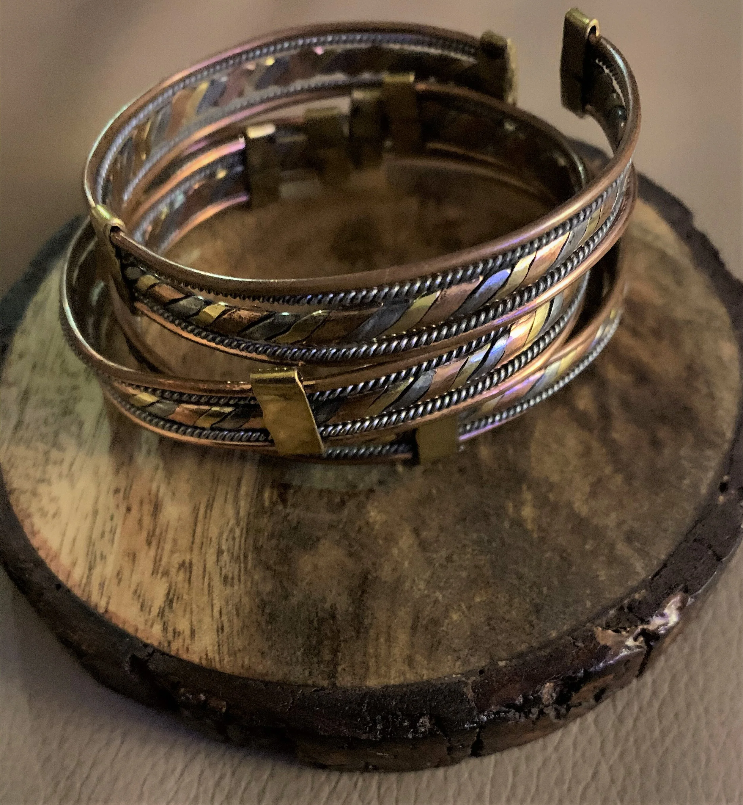 Relief Flat Brass Cuff  