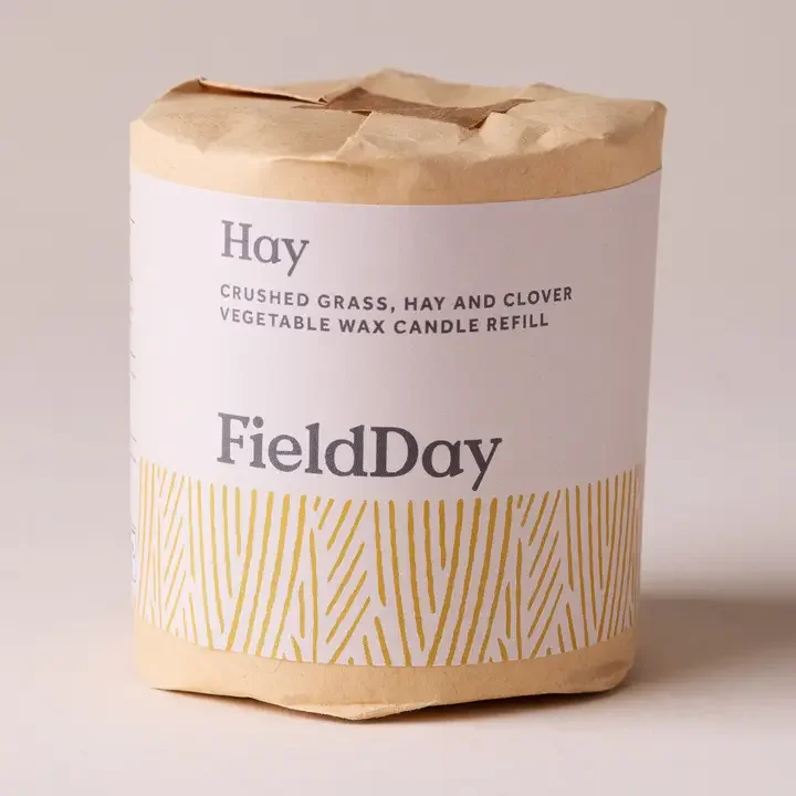Stoneware Candle in Hay - Refil