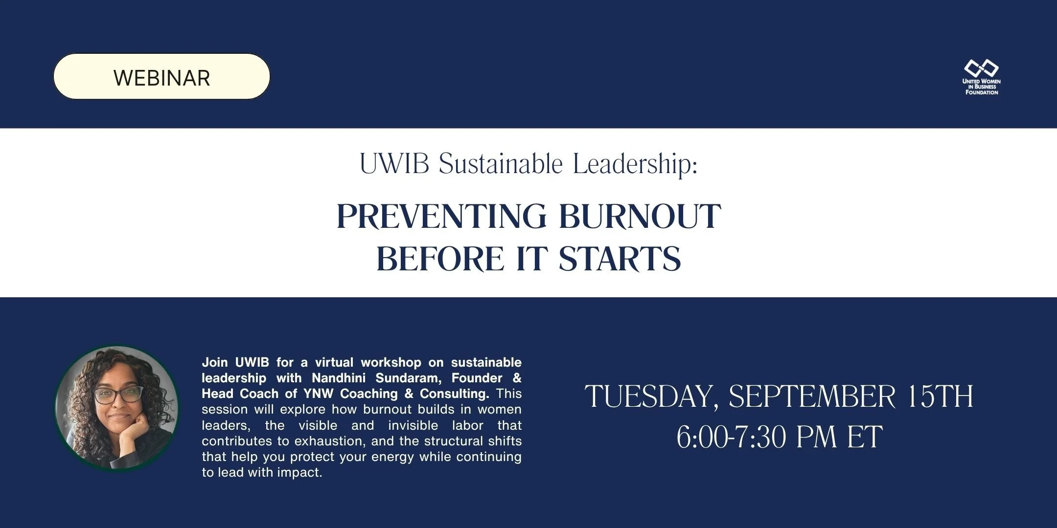 UWIB Virtual: Sustainable Leadership - Preventing Burnout Before It Starts