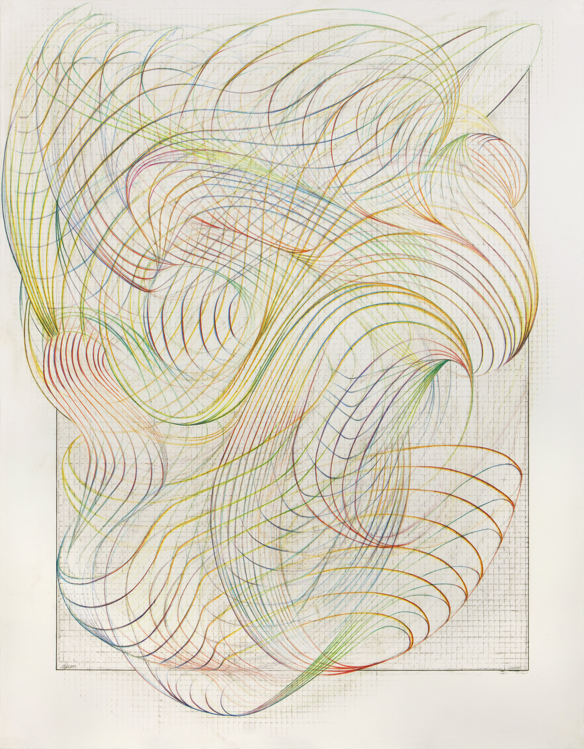 Untitled (SG-Andratx I) 55” x 70” Graphite and Colored Pencil on Paper 2019