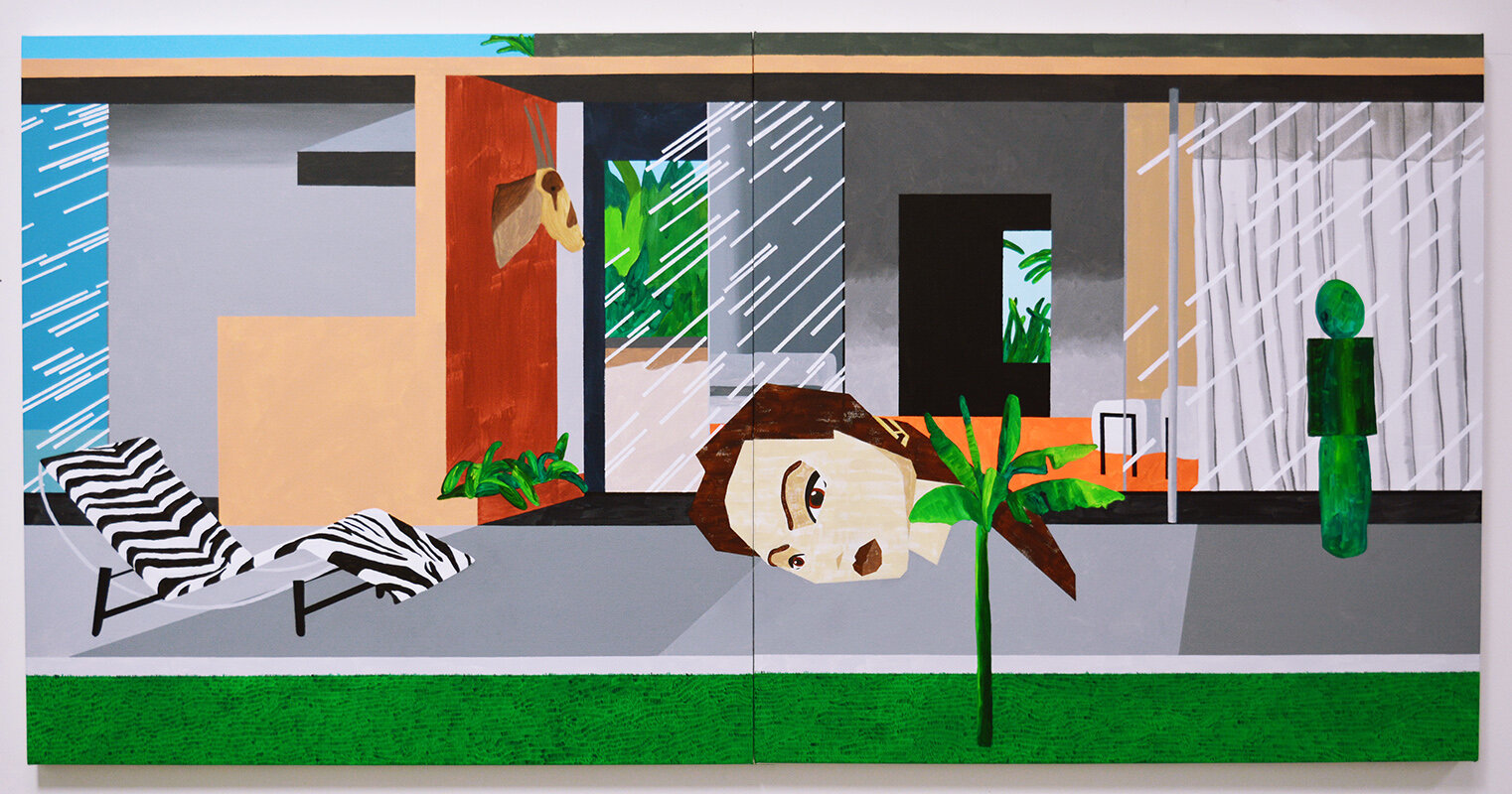 Beverly Hills Housewife 2017 Acrylic and permanent pigmented ink on canvas on canvas 100x200cm (39.37x78.74in) MICHAEL PYBUS.jpg