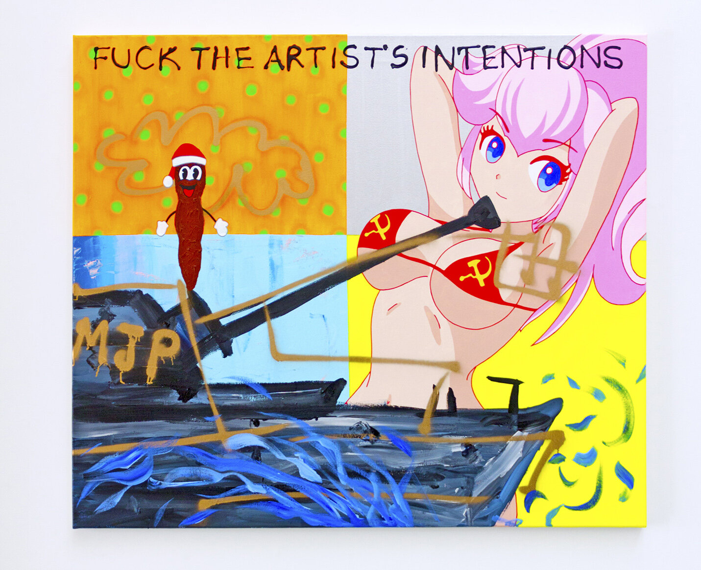 FUCK THE ARTISTS INTENTIONS 2019 Acrylic and spray paint on canvas 110x130cm.jpg