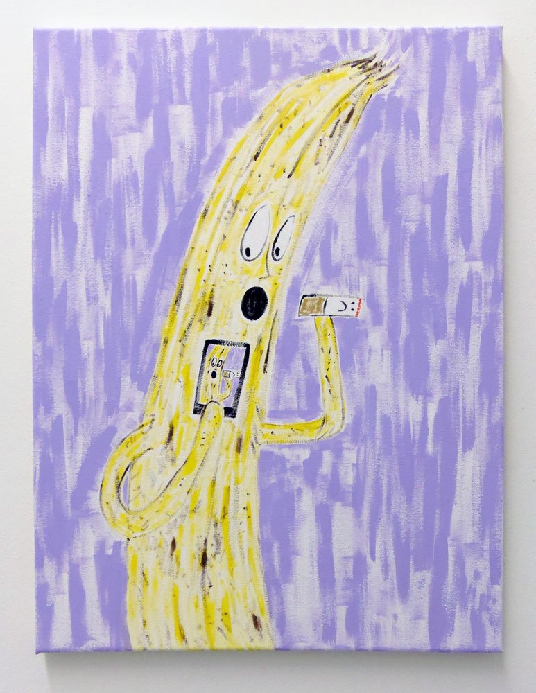 Michael Pybus Banana Selfie (Smoke) 2014 Oil on canvas 62x47cm.jpg